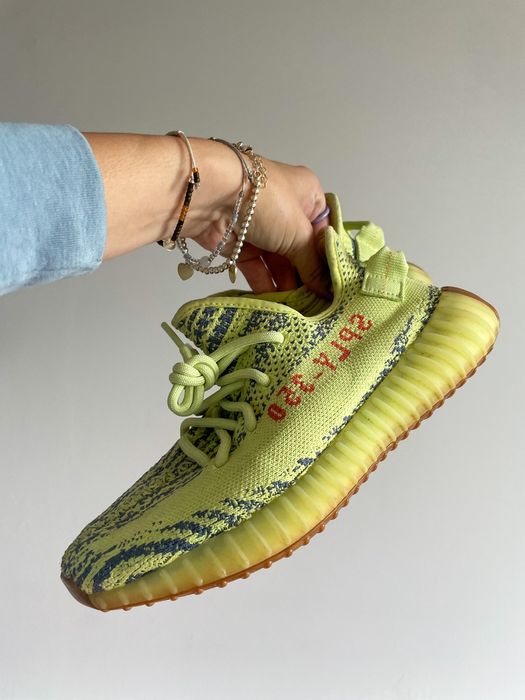 yeezy semi frozen yellow on feet