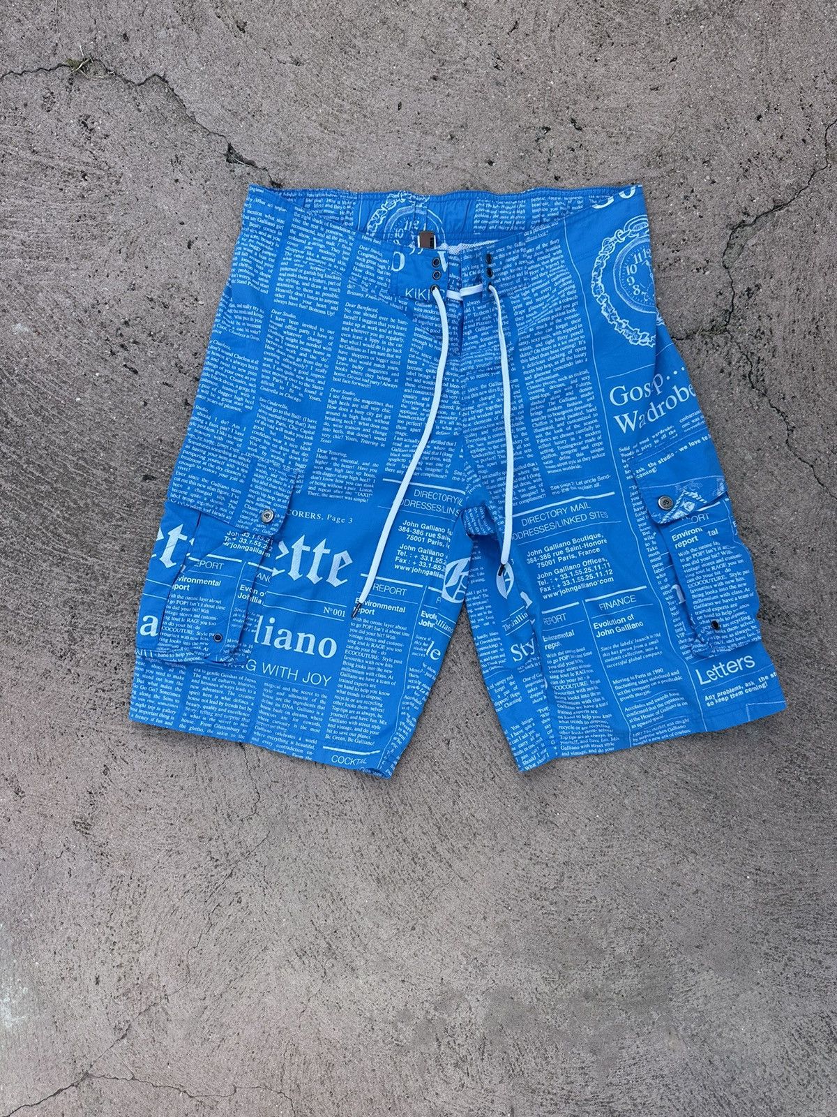 Galliano John Galliano John Galliano Newspaper Shorts Blue Rare Grailed