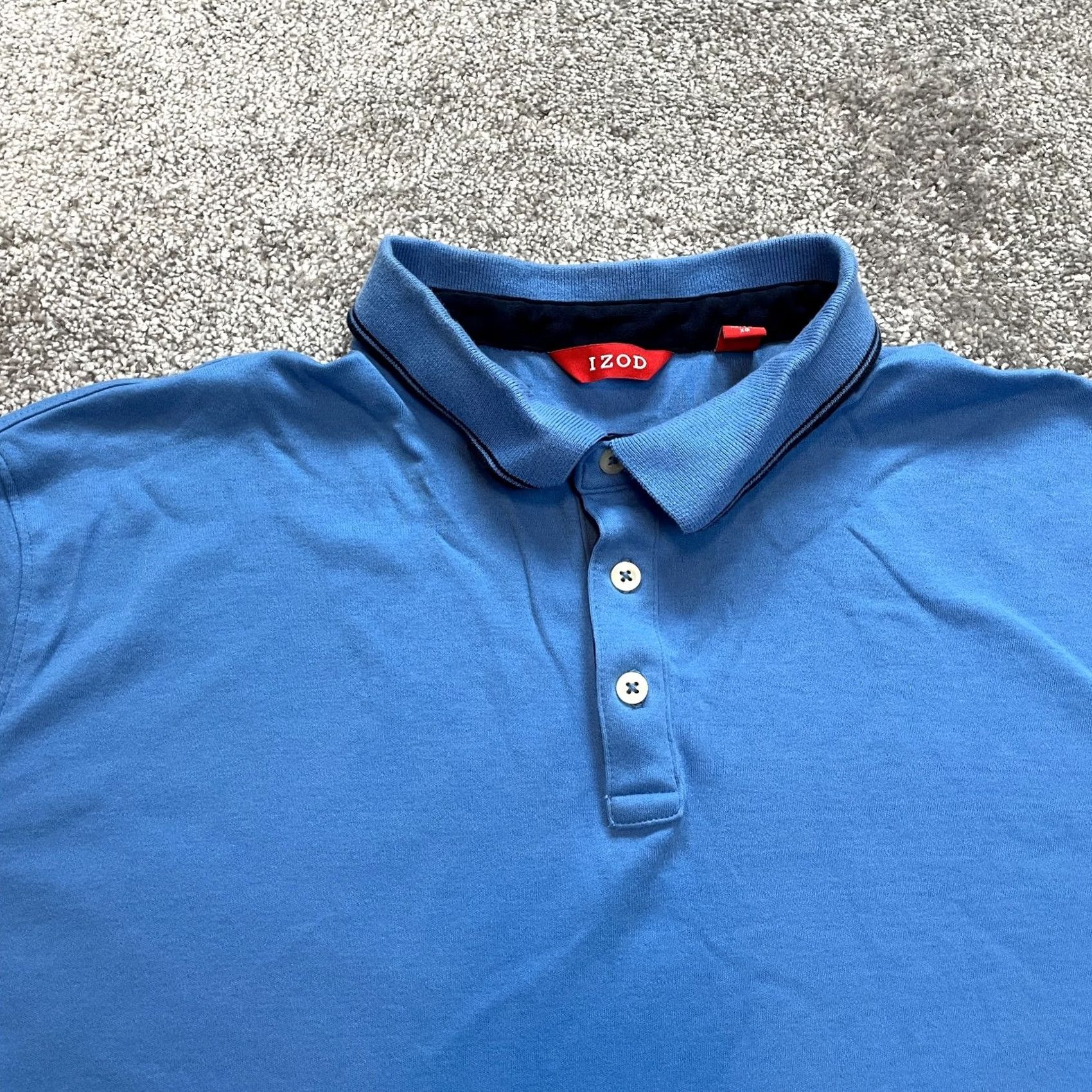 Izod VINTAGE IZOD Polo Shirt Mens XL Light Blue 100% Cotton Collared Golf Preppy Solid Short Sleeve Mens Size US XL / EU 56 / 4 - 2 Thumbnail