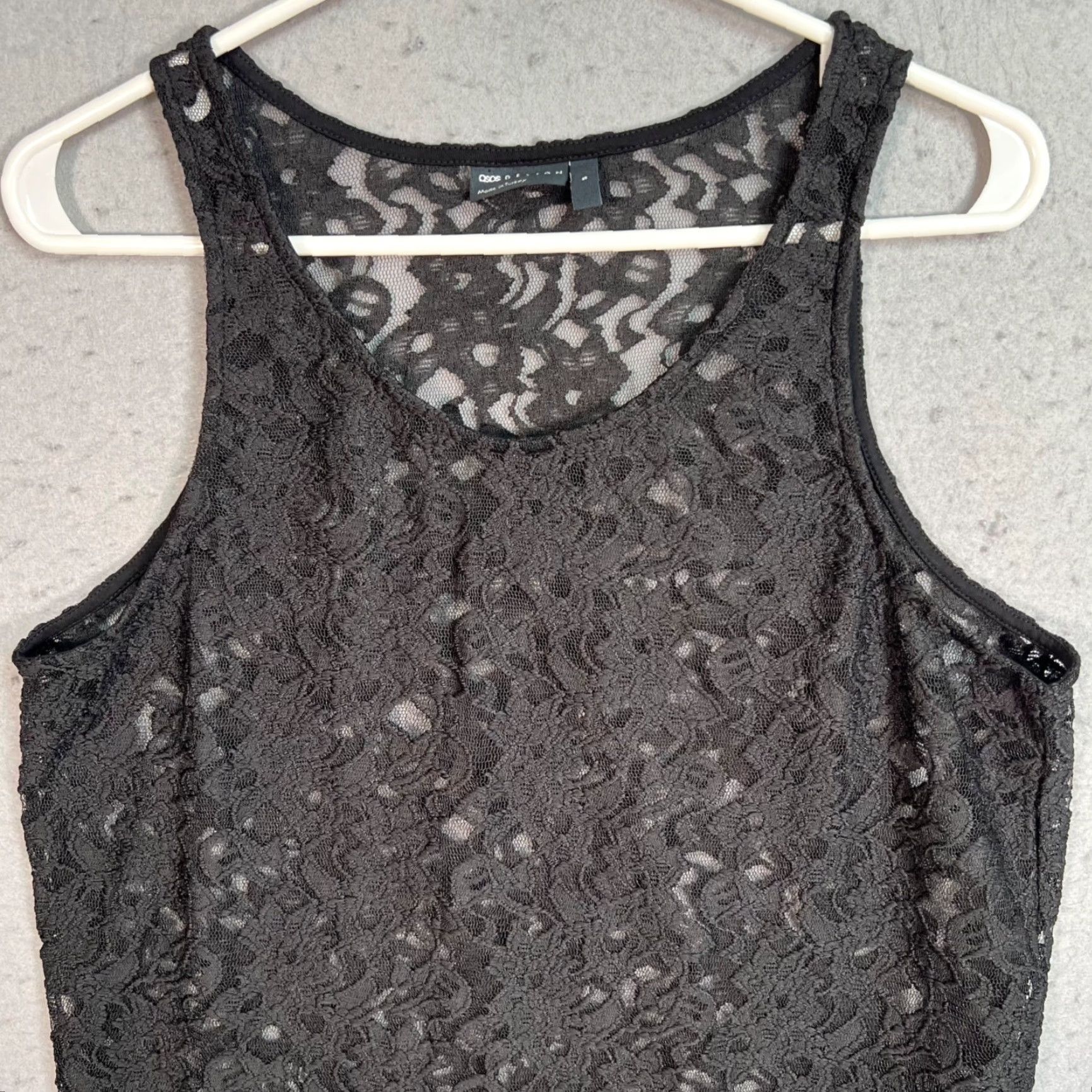 Asos ASOS Design Black Lace Tank Top Lacy Sheer Design Size Small Tank Women S Lace Black 90s Womens Size S / US 4 / IT 40 - 5 Thumbnail