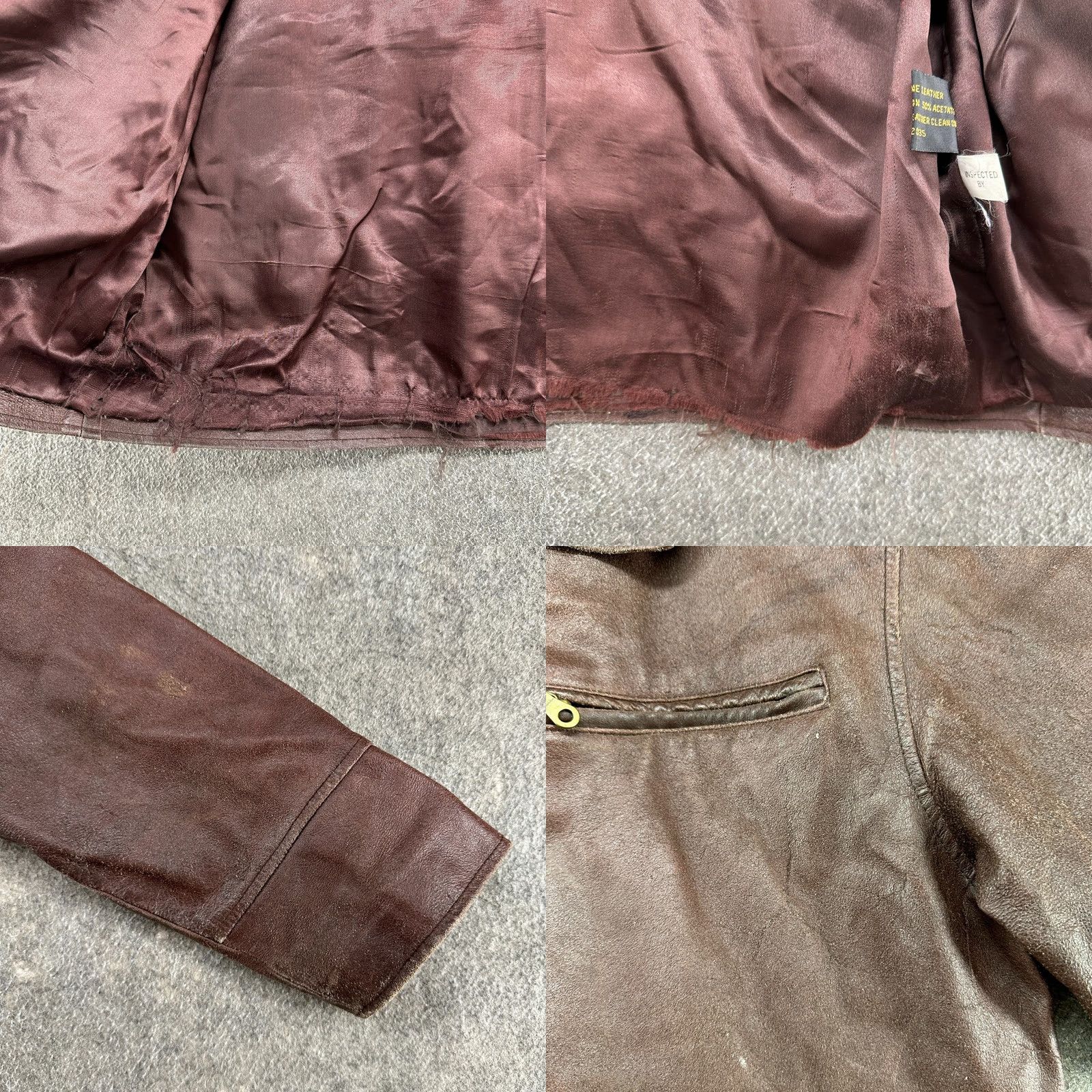 Vintage VINTAGE Adler Leather Jacket Men L Brown Bomber Cossack Half Belt 90s Quilted Zipper Mid-Length Regular Boy Mens Womens Girls Size US L / EU 52-54 / 3 - 8 Thumbnail