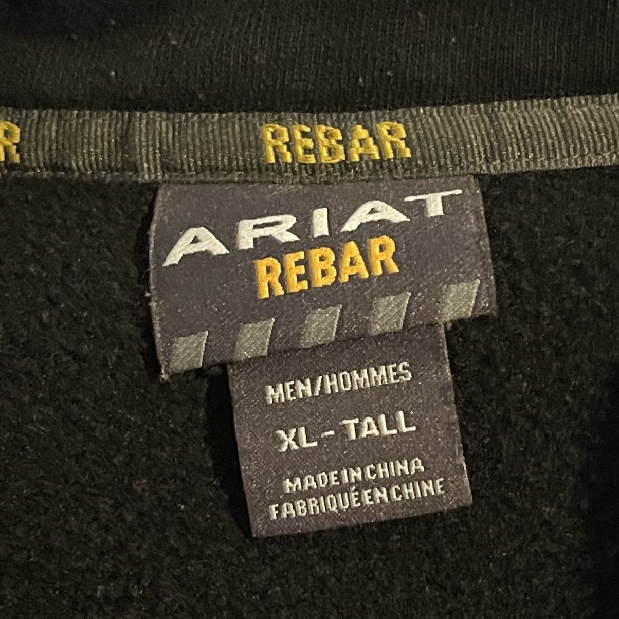 Ariat Ariat Rebar Mens XL Tall Black Quarter Zip Sweatshirt Size US XL / EU 56 / 4 - 3 Thumbnail