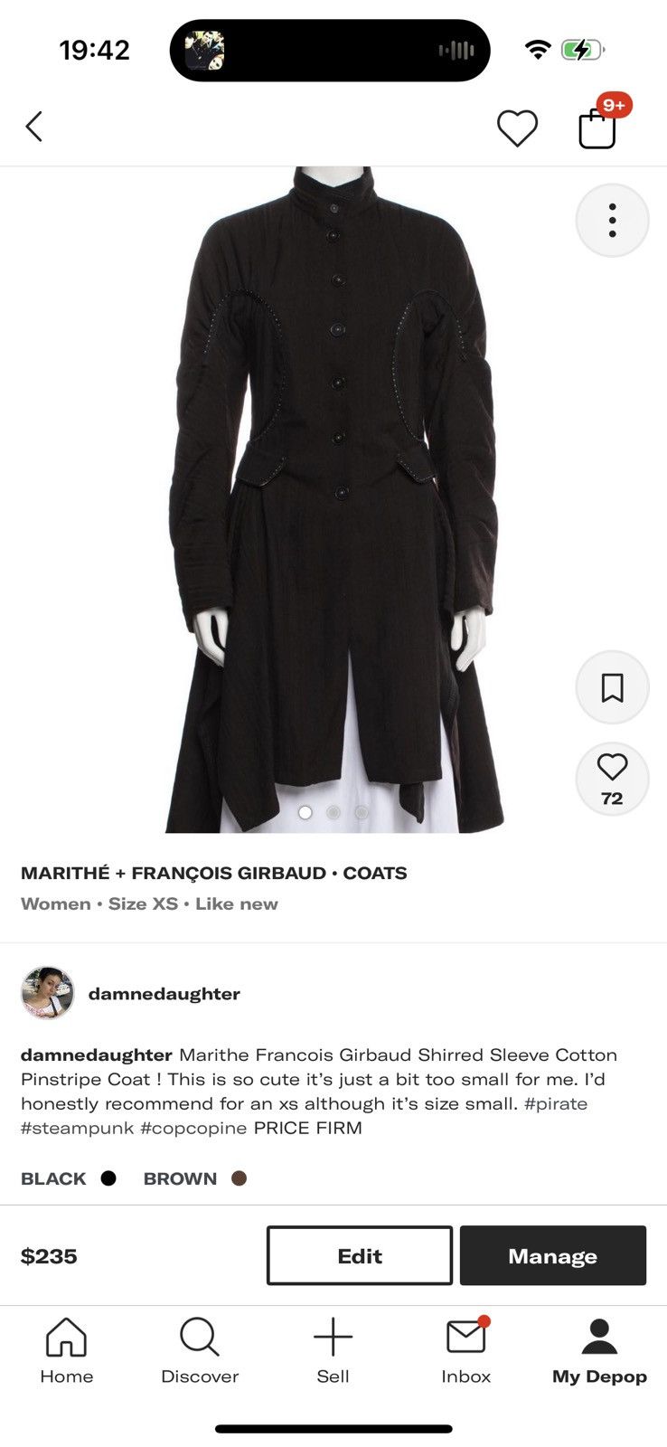 Marithe + Francois Girbaud Marithe Francois Girbaud Shirred Sleeve Cotton Pinstripe Size XS / US 0-2 / IT 36-38 - 1 Thumbnail