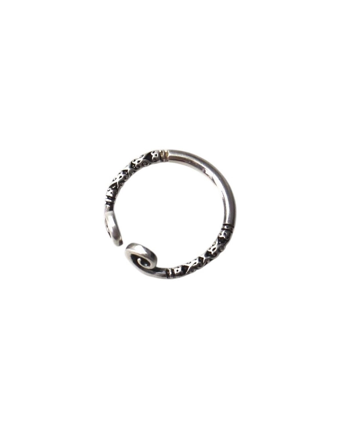 Japanese Brand 2000S JAPANESE MADE SILVER SPIRAL ENGRAVED RING Size ONE SIZE - 3 Thumbnail