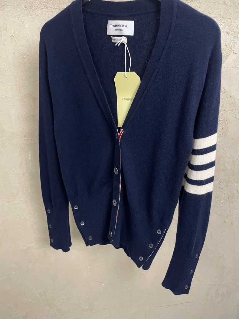 Thom Browne Thom Browne A Tibetan blue four-striped cashmere sweater Size M / US 6-8 / IT 42-44 - 3 Thumbnail