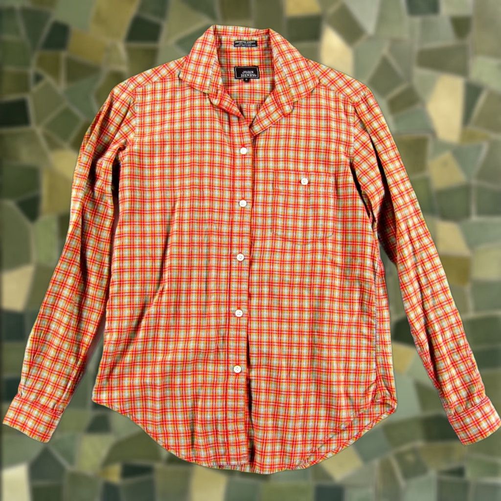 Vintage VINTAGE John Henry Red Green Plaid Collared Long Sleeve Button Up Blouse Woman S Size S / US 4 / IT 40 - 1 Thumbnail