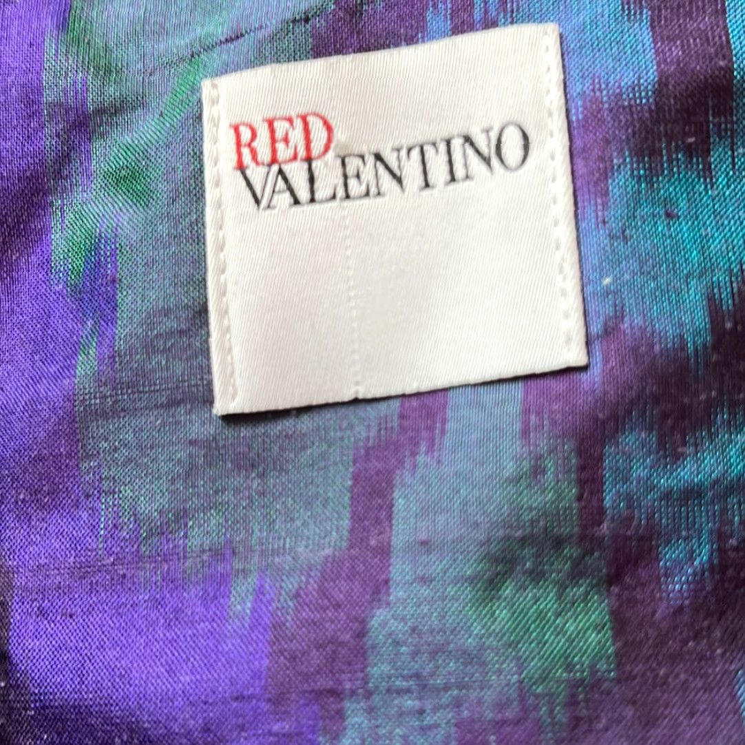 Vintage VINTAGE RED Valentino Women’s Silk Dress Midi Sleeveless Blue Purple A-Line 34" Blue Girls Womens (if applicable) Size M / US 6-8 / IT 42-44 - 6 Thumbnail