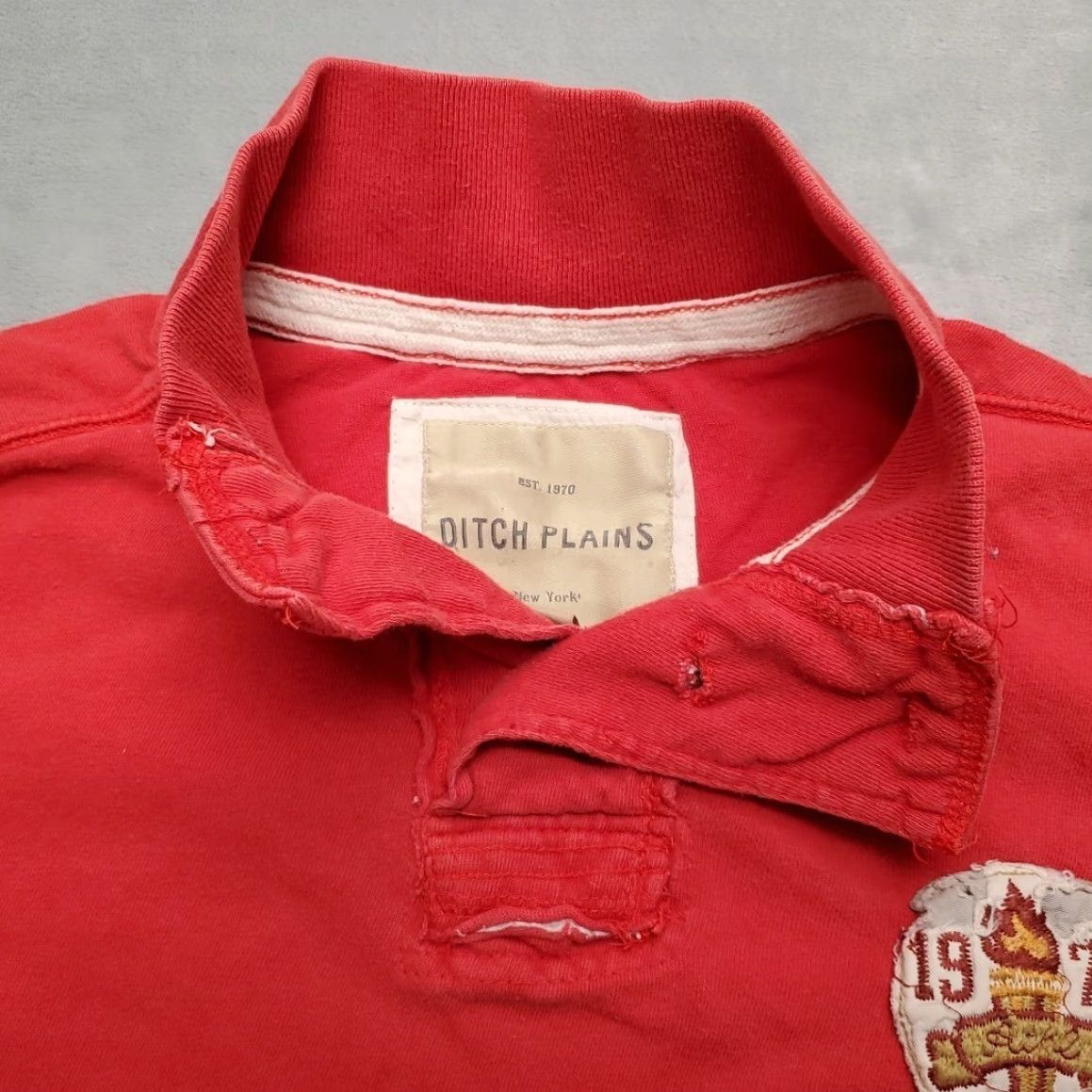 Vintage VTG Ditch Plains Sweatshirt Men M Retro Embroidered Polo Collar Long Sleeve Y2K Red USA Sports Mens Size US M / EU 48-50 / 2 - 5 Thumbnail