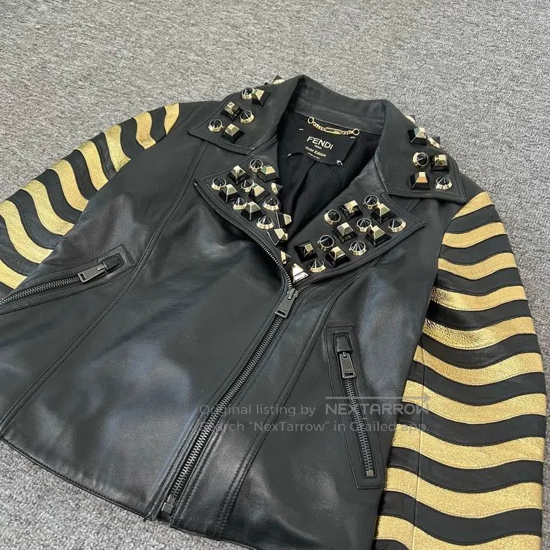 Fendi Fendi Heavy Studs Biker Leather Jacket Size XS / US 0-2 / IT 36-38 - 3 Thumbnail
