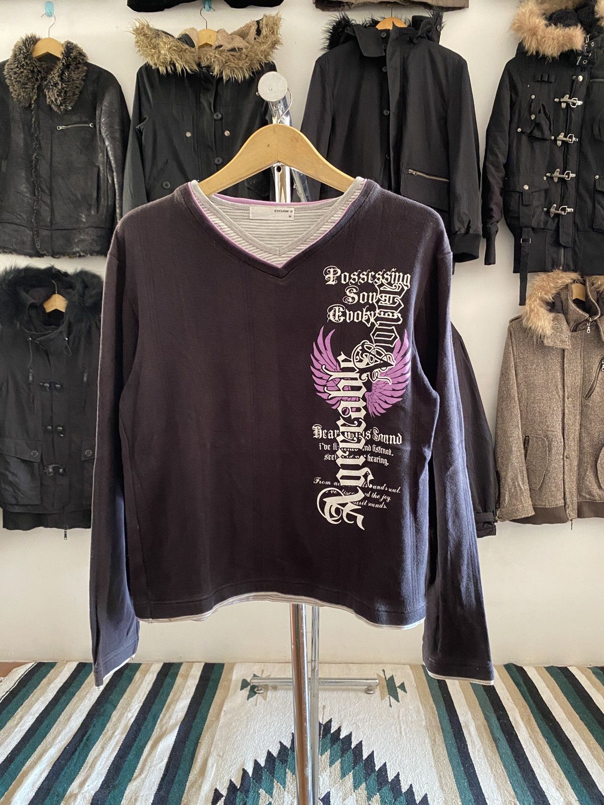If Six Was Nine Japanese Excuse Poem Double Layer Long Slevee Tee Size US M / EU 48-50 / 2 - 1 Thumbnail