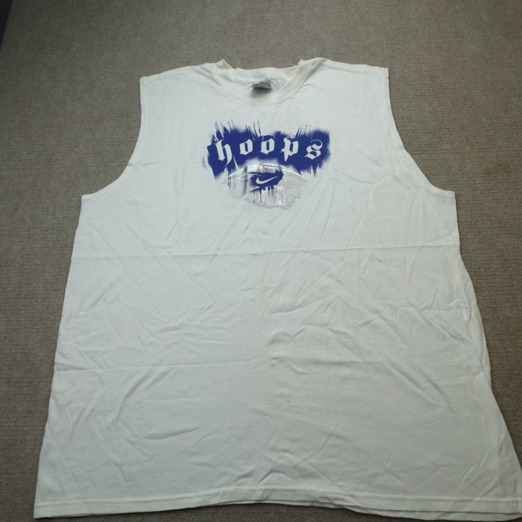 Nike VINTAGE Nike Shirt 2XL White Center Swoosh Hoops Double Sided Old Stock NEW Size US XXL / EU 58 / 5 - 2 Thumbnail