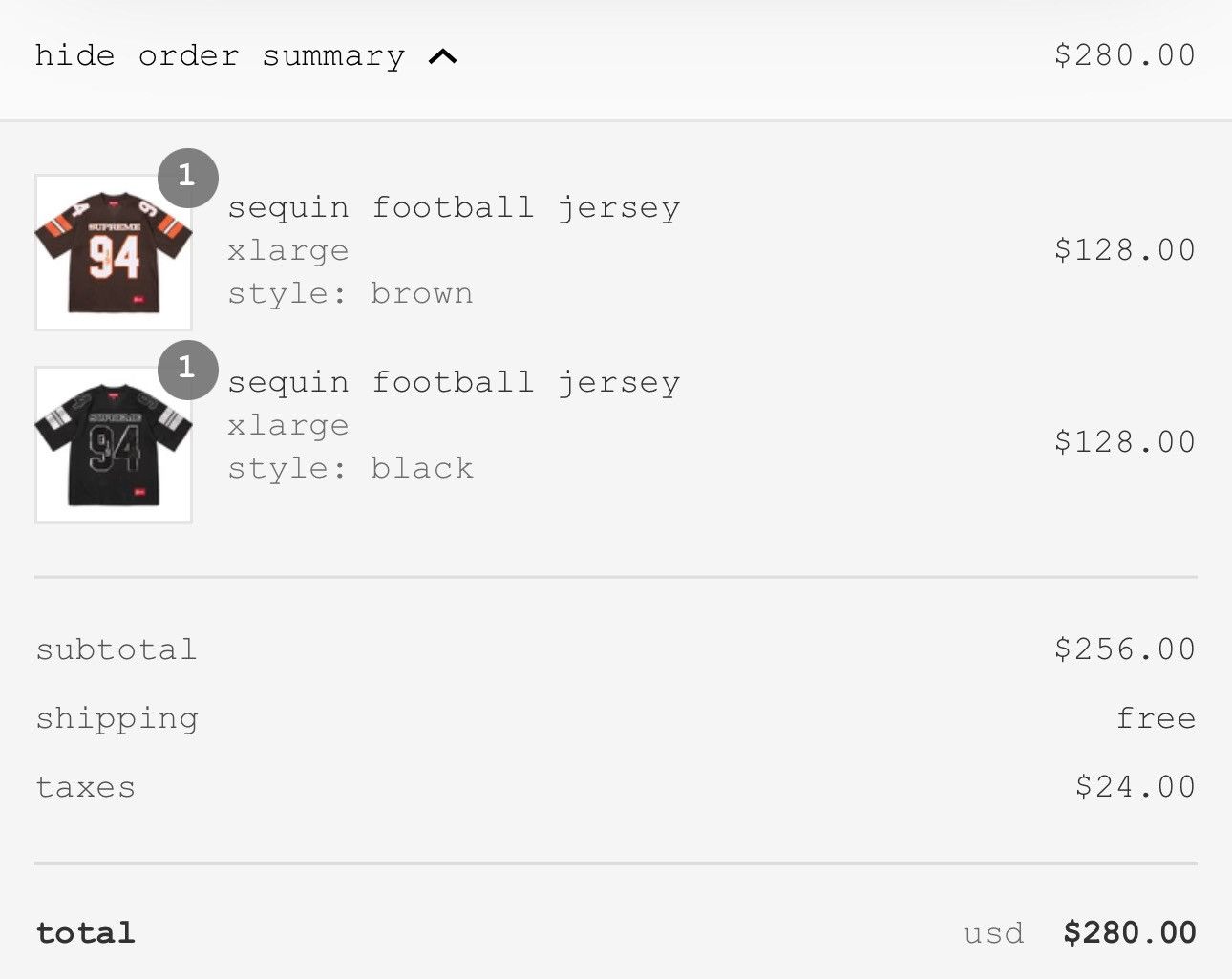 Supreme FW25 Sequin Football Jersey brown Sz XL new PRESALE