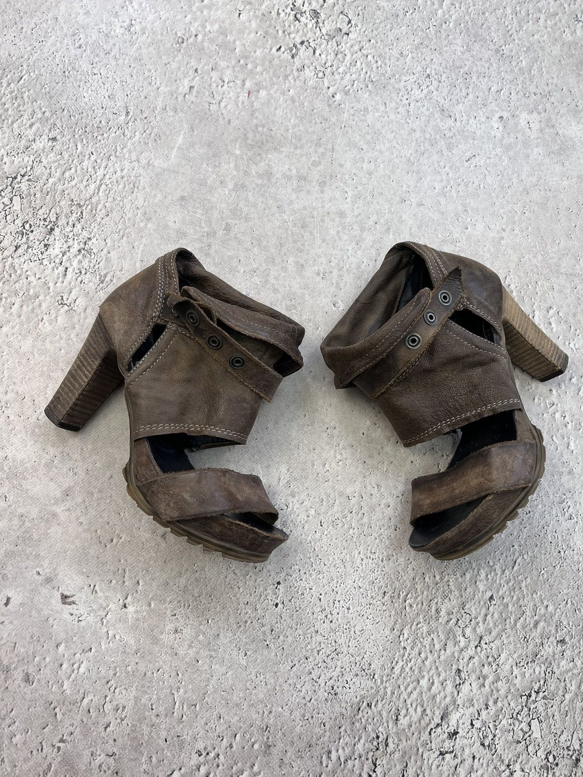 A S 98 VTG Avant Garde Heel Shoes Boots Woman A.s. 98 Guidi Style in Brown, Women's (Size 7)
