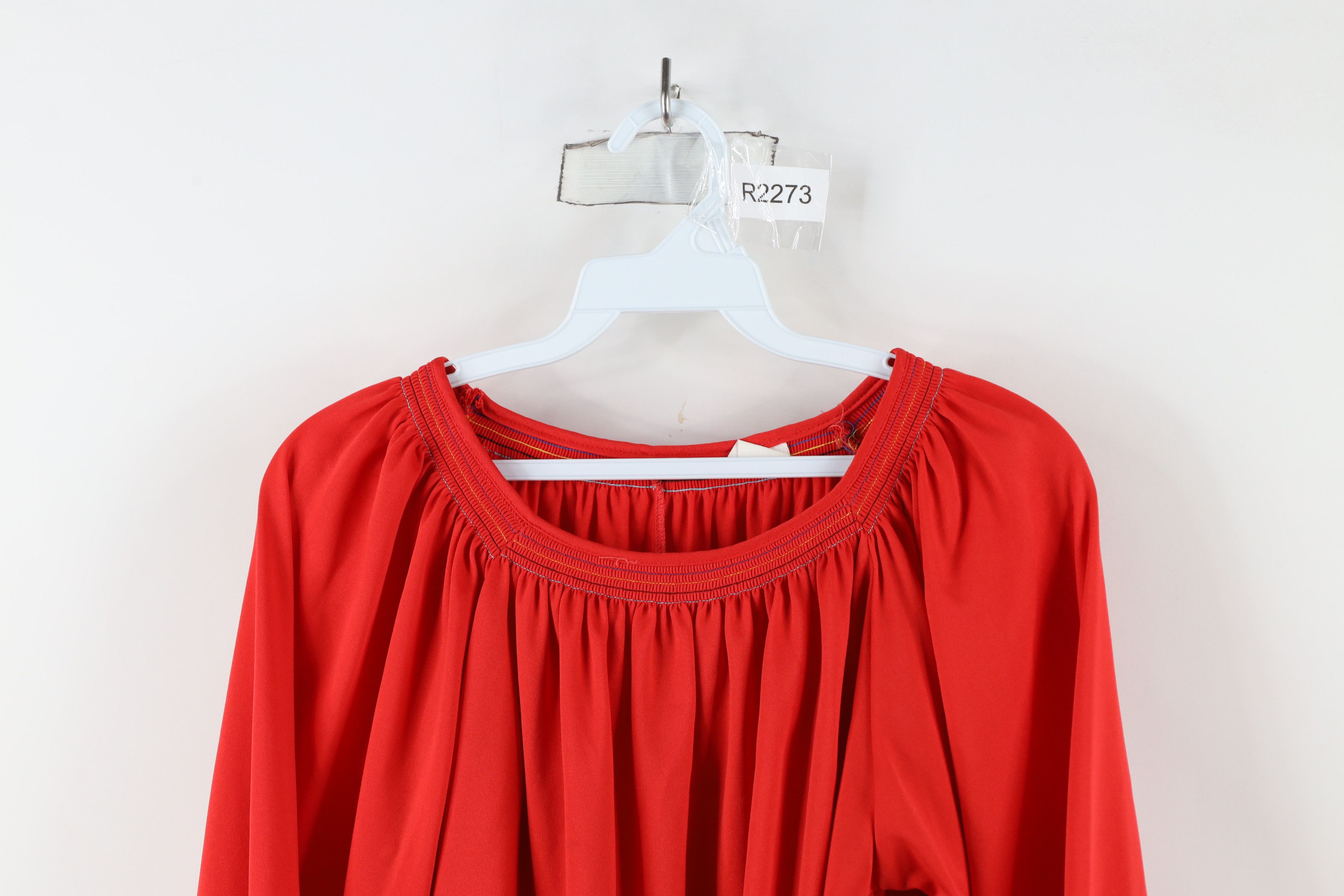 Vintage Vintage 70s Boho Chic Tie Front Knit Blouse Top Shirt USA Size XXL / US 16-18 / IT 52-54 - 2 Thumbnail