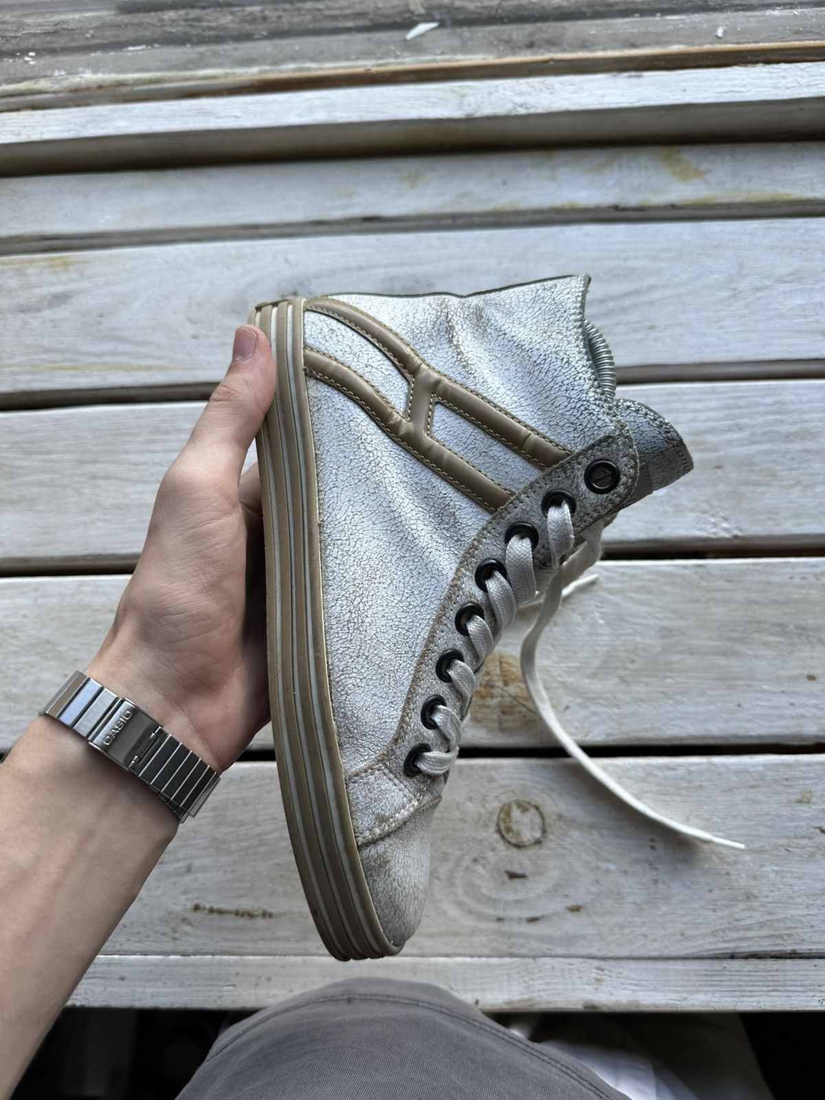 Hogan 🚨HOGAN REBEL HIGH SNEAKERS BIG LOGO Y2K WHITE RARE LUXURY Size US 6 / IT 36 - 2 Thumbnail