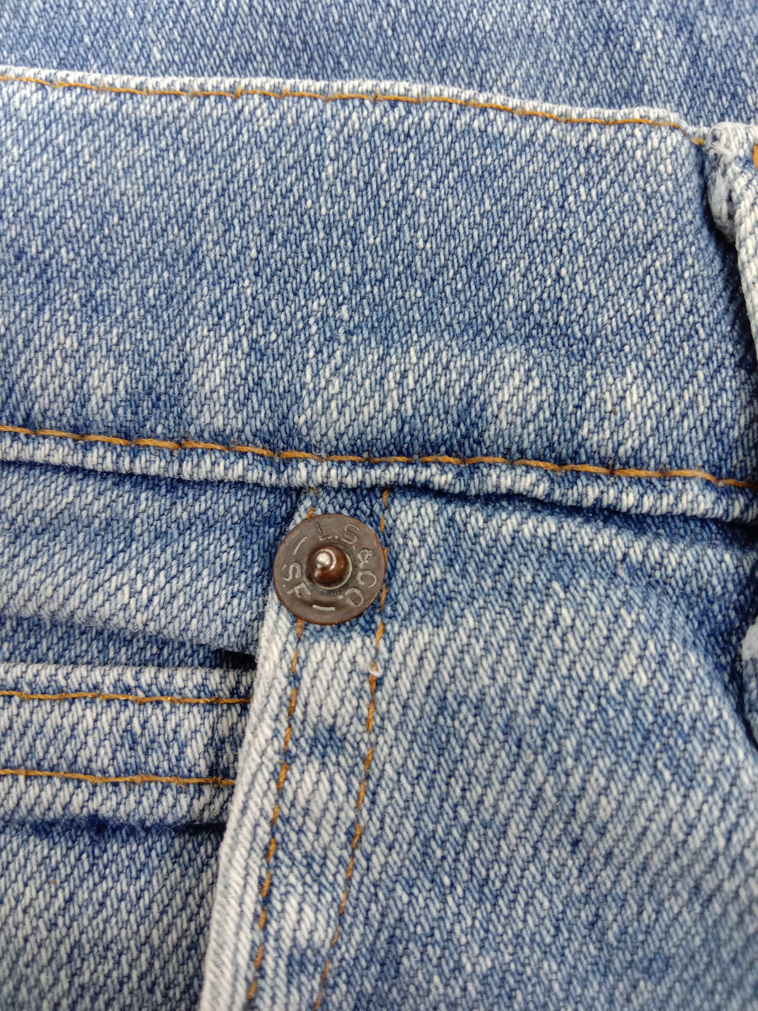 Levi's Vintage 80s Levi's Flare Jeans Talon Zipper Faded Blue Denim Size 29" - 10 Thumbnail