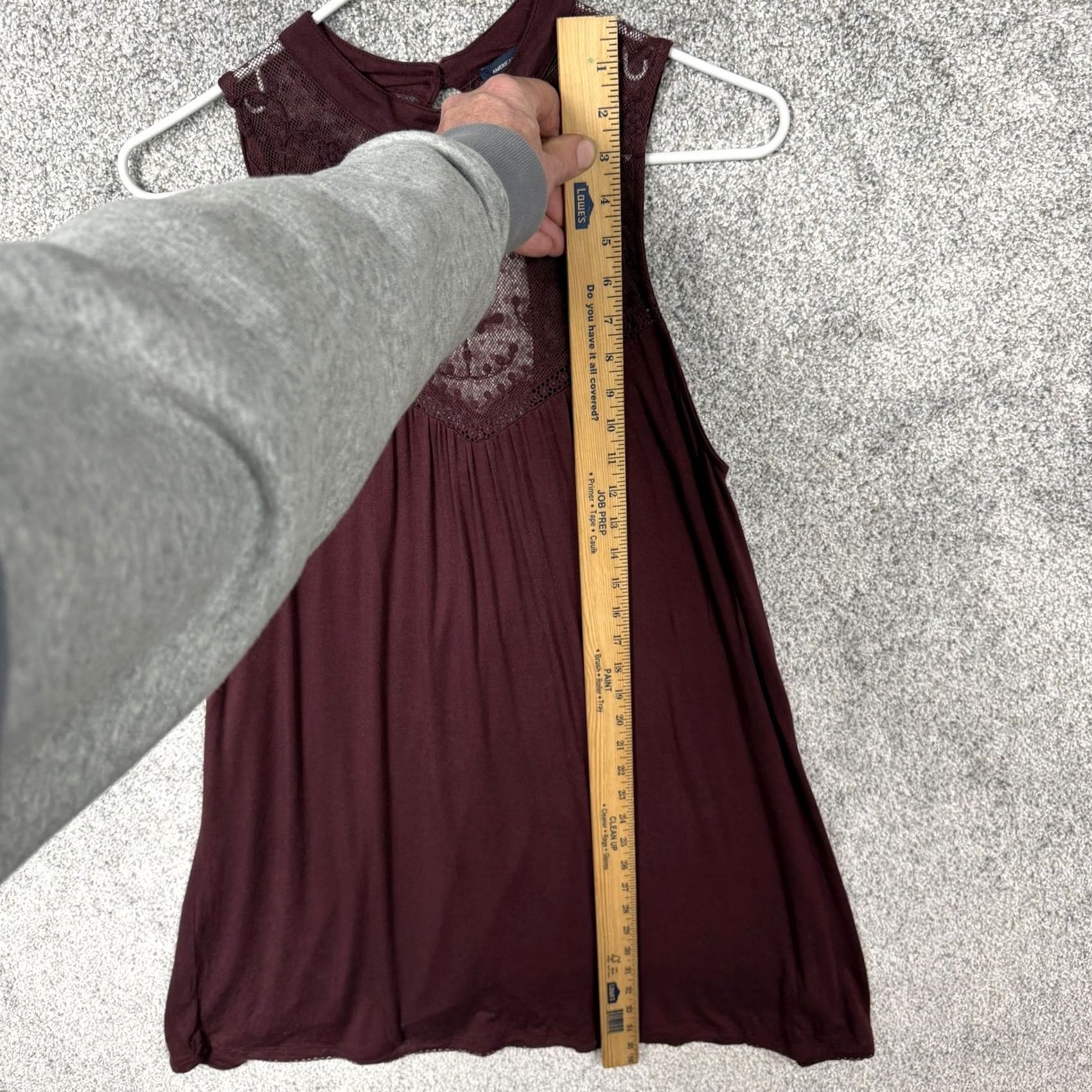 American Eagle Outfitters VINTAGE American Eagle Outfitters Dress M Maroon High Neck Lace Trapeze Swing Boho 90s Girls? Size M / US 6-8 / IT 42-44 - 3 Thumbnail