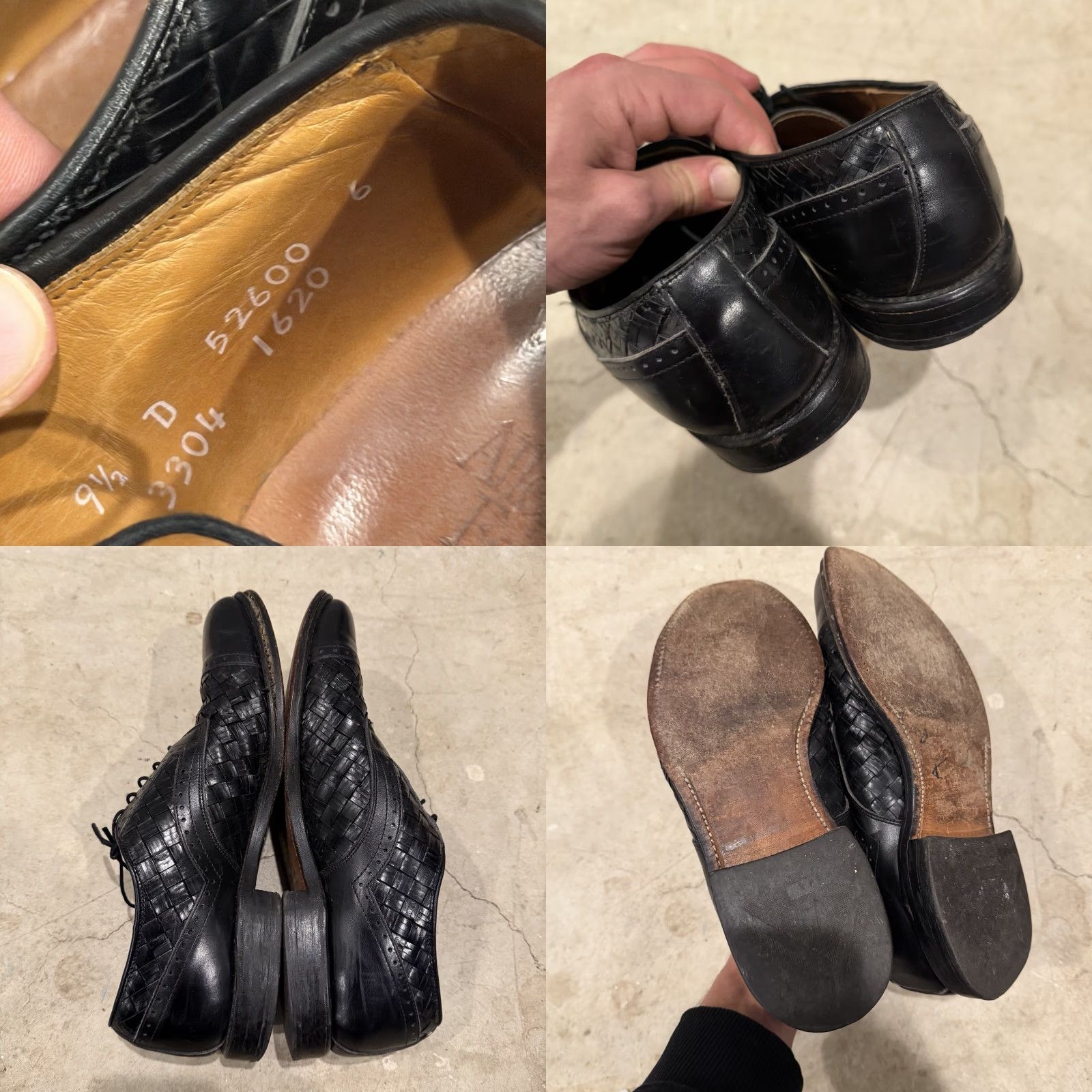 Allen Edmonds VINTAGE Allen Edmonds Crandon Black Weave Cap Toe Oxfords Mens 9.5 D Shoes Size ONE SIZE - 8 Thumbnail