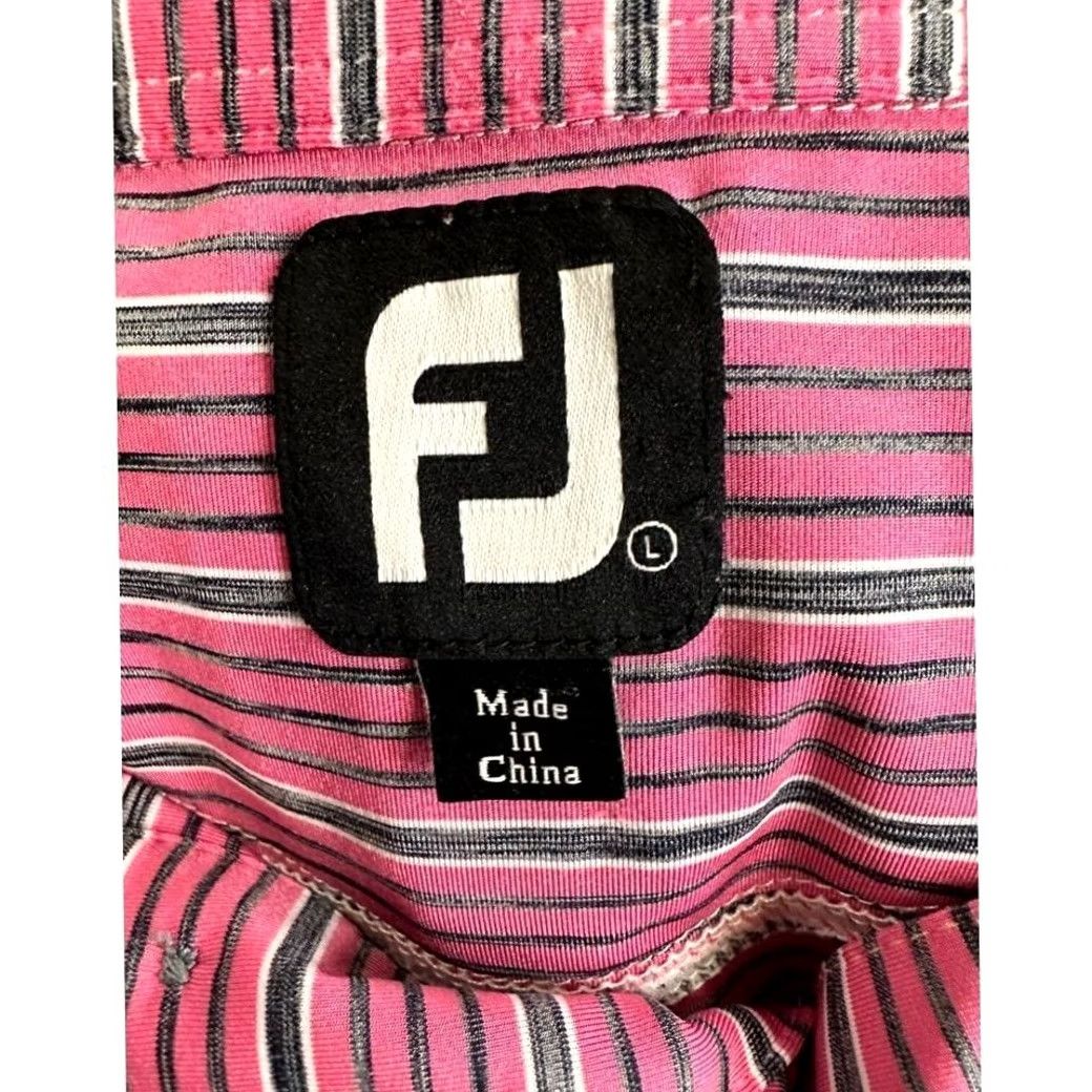 Footjoy FootJoy FJ Golf Polo Shirt Adult Large Pink Black Striped Mens Rugby Size US L / EU 52-54 / 3 - 3 Thumbnail