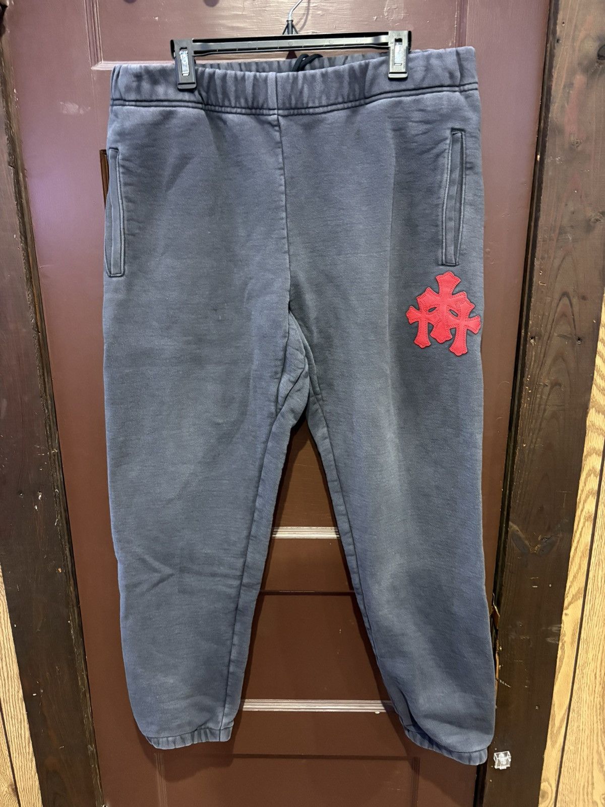Navy & Red Triple Cross Patch Paper Jam Sweatpants