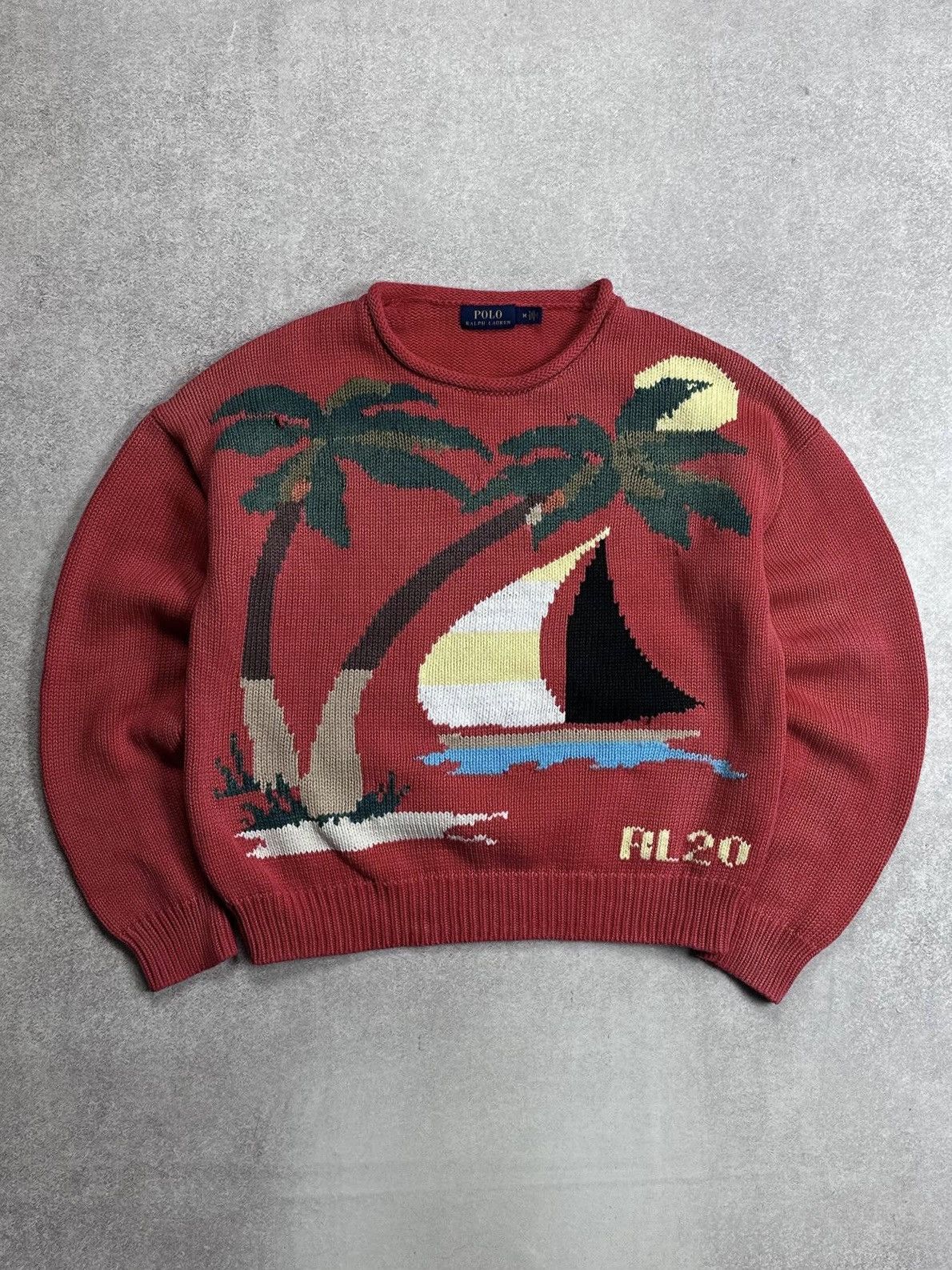 Polo Ralph Lauren Vintage Polo Ralph Lauren RL 20 Graphic Knit Sweter Cropped Size US M / EU 48-50 / 2 - 1 Thumbnail