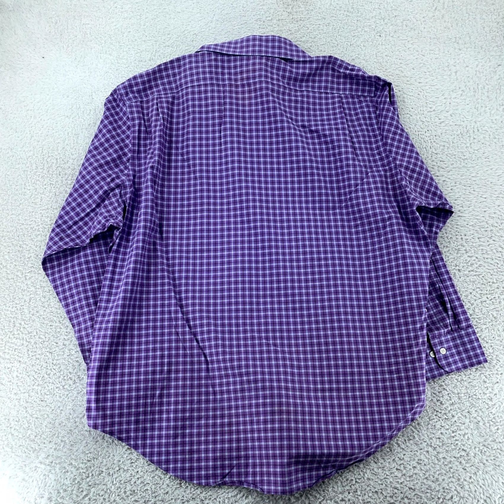 Ralph Lauren Lauren Ralph Lauren Shirt Mens 18 34/35 Purple Plaid Long Sleeve Non Iron Dress Shirt Size 48R - 3 Thumbnail
