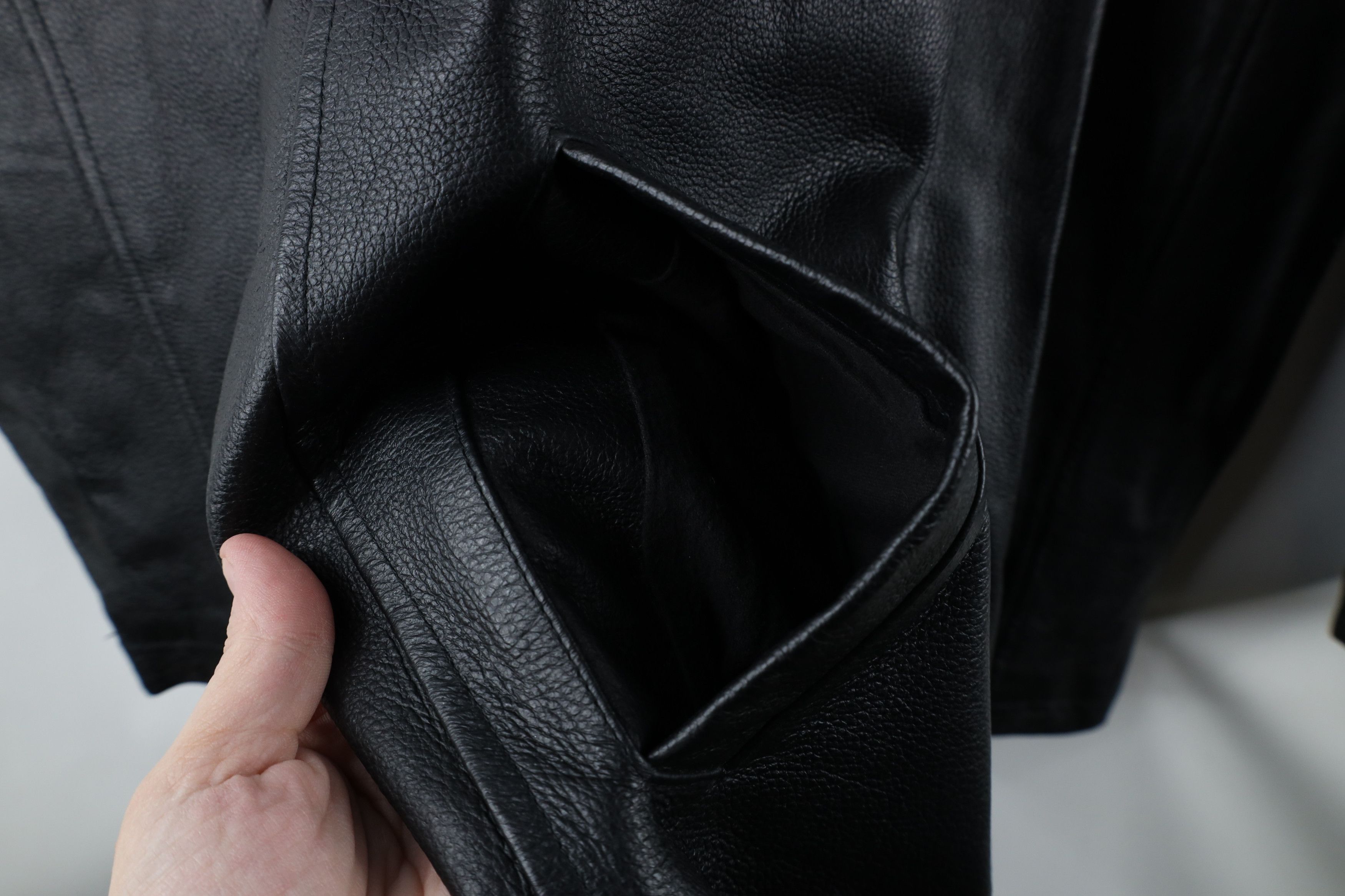 Vintage Vintage 90s Streetwear Lined Full Zip Leather Jacket Black Size US M / EU 48-50 / 2 - 4 Thumbnail