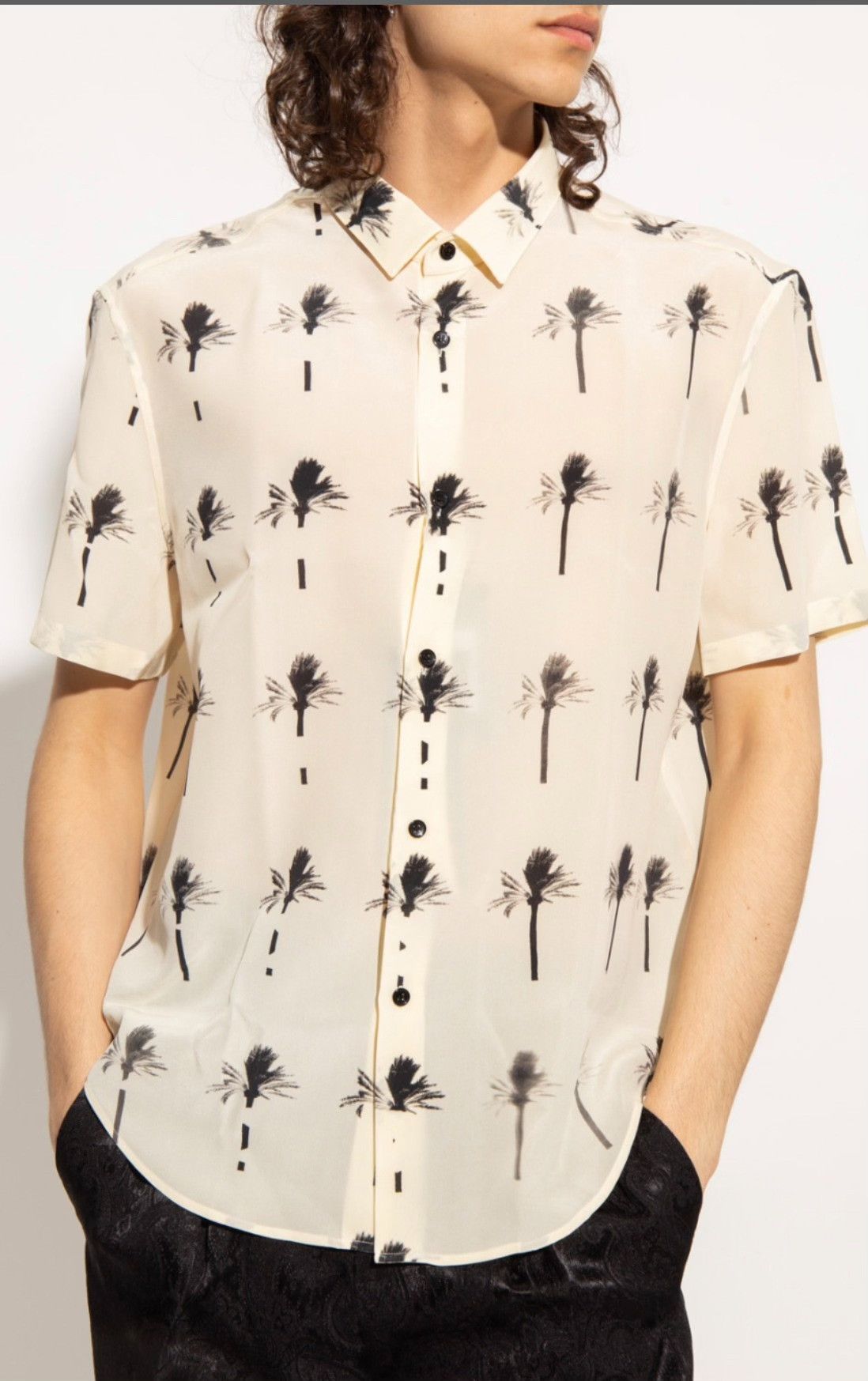 Saint Laurent Paris Saint Laurent Silk Short-Sleeve Shirt Size US XXS / EU 40 - 1 Thumbnail