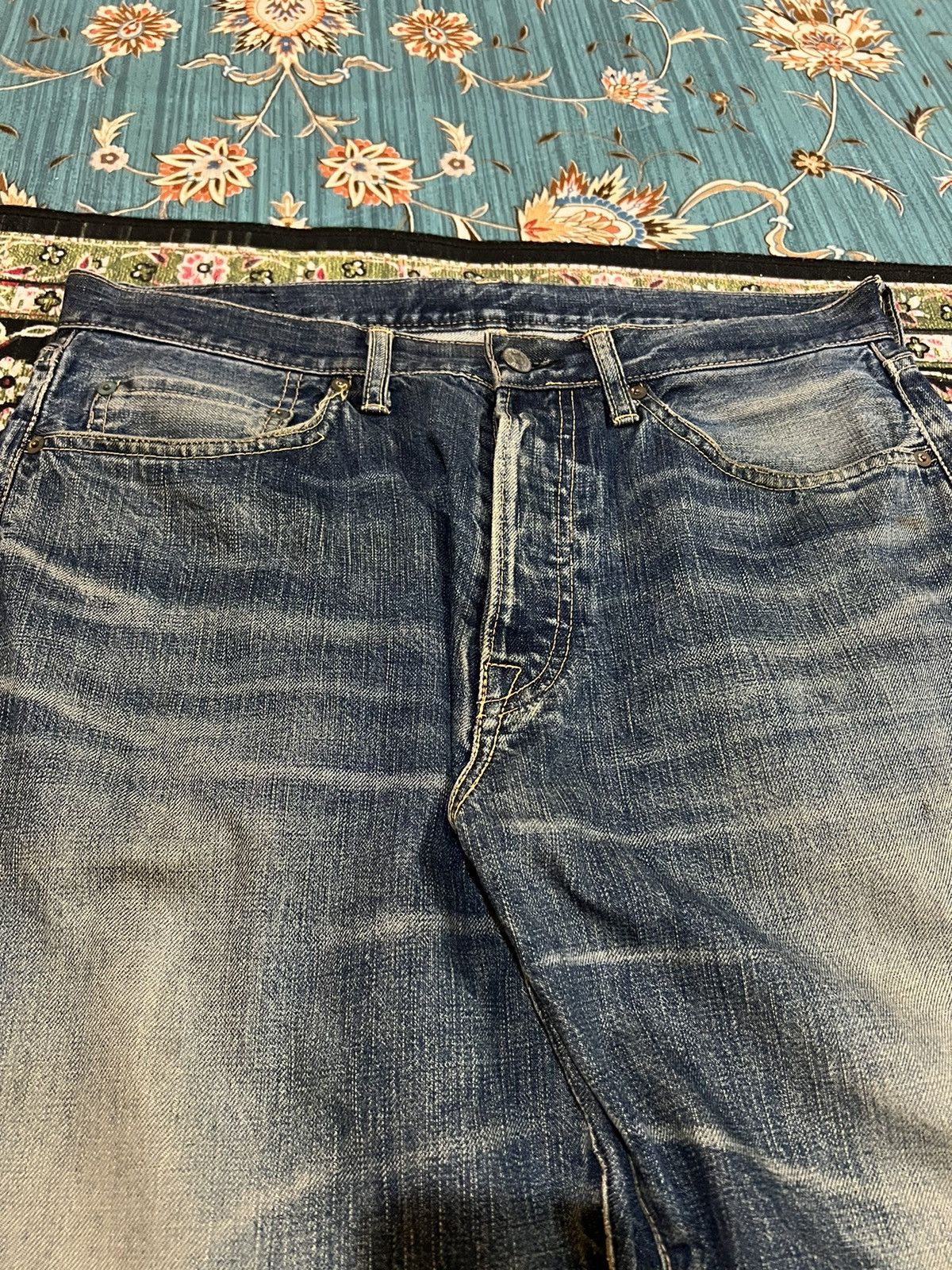 If Six Was Nine × Seditionaries 💥BAGGY💥VINTAGE 90’s ACOUSTIC DISTRESSED SELVEDGE JEANS Size US 34 / EU 50 - 5 Thumbnail