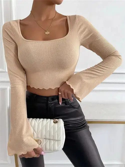 Japanese Brand Women Chic T-Shirts Spring Summer Solid Color Size ONE SIZE - 5 Thumbnail