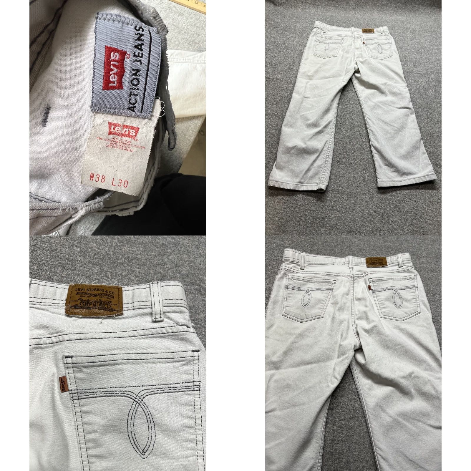 Levi's VINTAGE Levi's 505 Jeans Relaxed Denim 36x23 36 36in White USA Men 5-Pocket Size US 36 / EU 52 - 8 Thumbnail