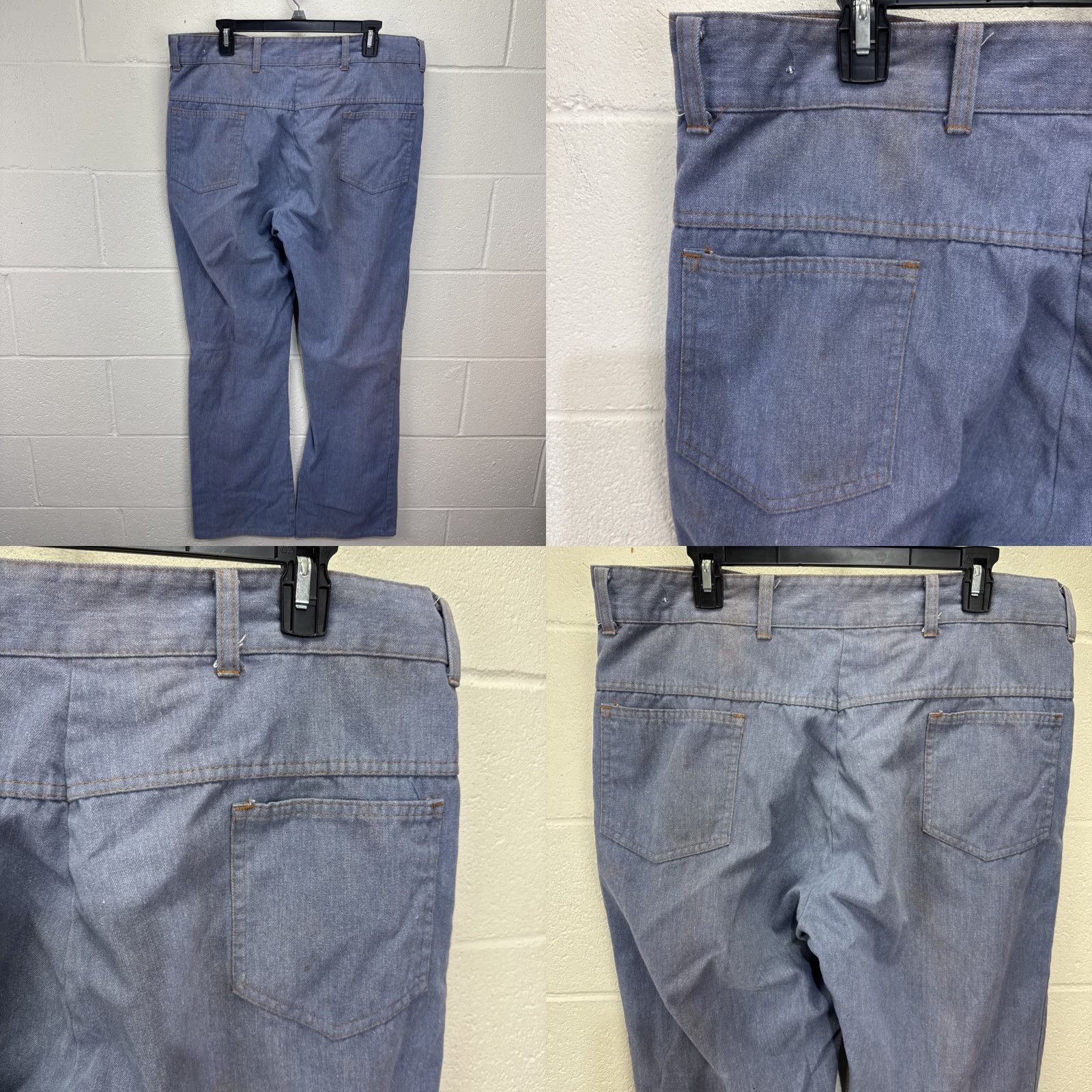 Denime VINTAGE Oak Leaf Scoville 70s Bootcut Jeans 38x34 Blue Mid Rise Mens Size US 38 / EU 54 - 8 Thumbnail
