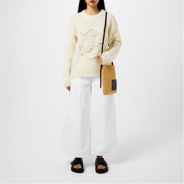 Jil Sander o1g2r1mq1024 Logo Sweater in Cream Size XXS / US 00 / IT 34 - 7 Thumbnail