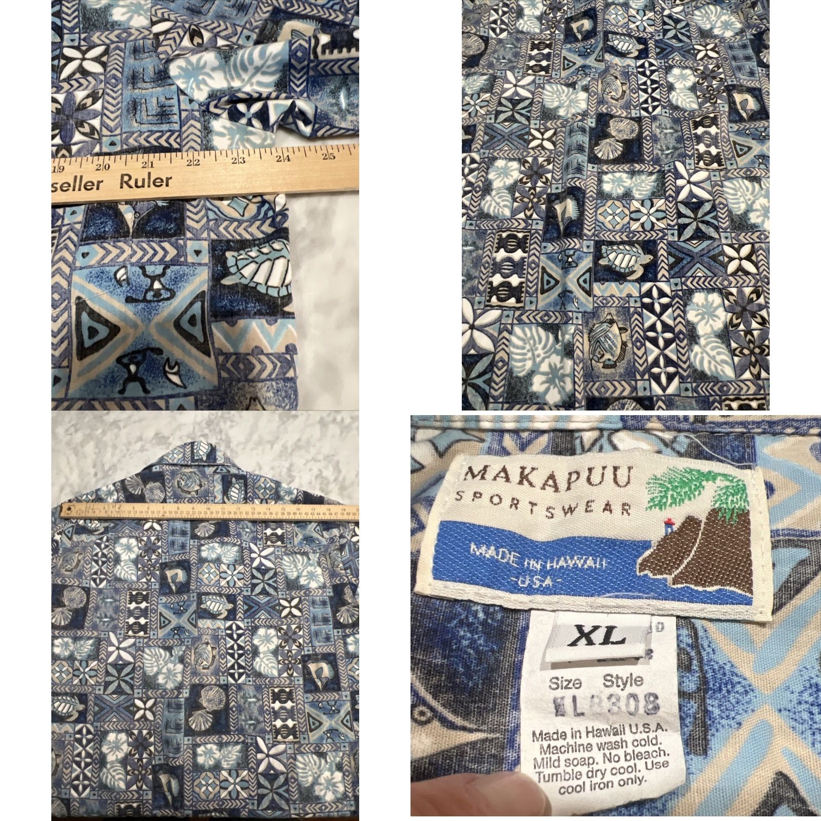 Vintage VINTAGE Makapuu Shirt Hawaiian Short Sleeve Men’s Size XL Blue USA Turtles Floral Size US XL / EU 56 / 4 - 8 Thumbnail