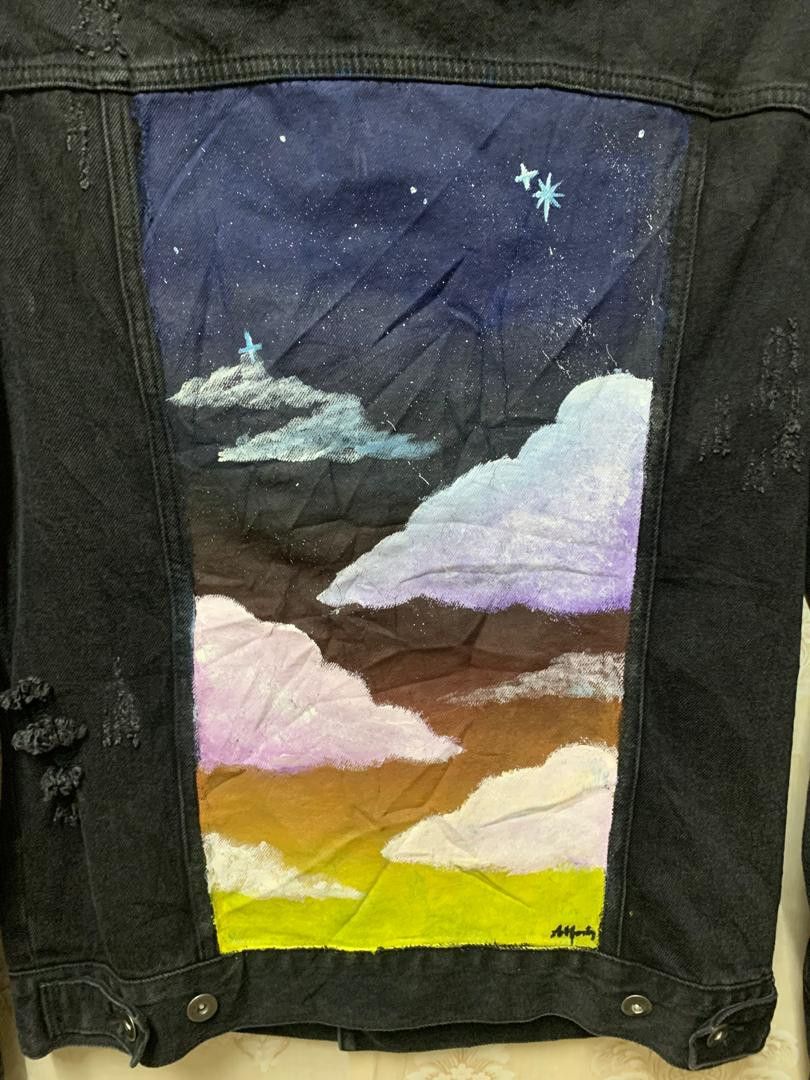 Forever 21 FOREVER 21 DENIM JACKET DISTRESSED OIL PAINTING GRAPHICS Size US M / EU 48-50 / 2 - 6 Thumbnail