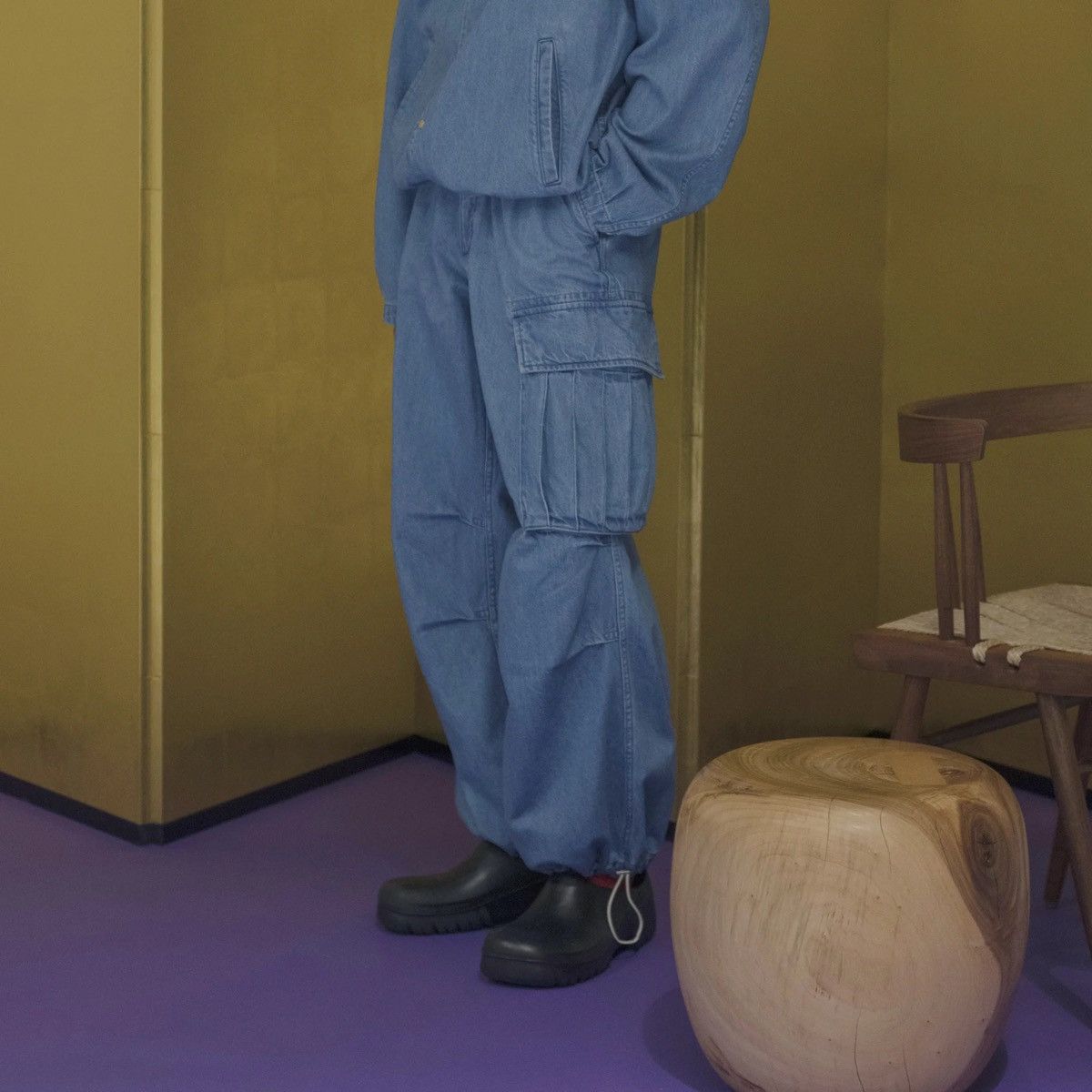 KUON Denim Cargo Trousers Size US 34 / EU 50 - 7 Thumbnail