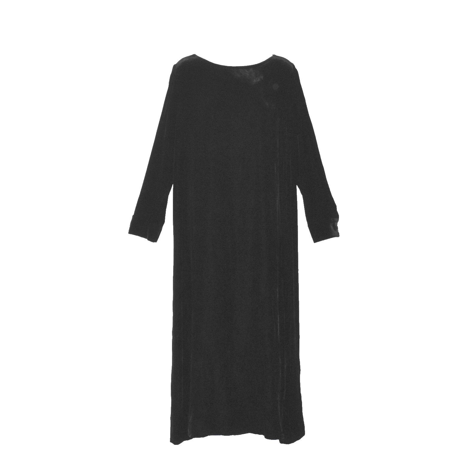 Eileen Fisher EILEEN FISHER Black Full Length Velvet Dress Size S $398 Size S / US 4 / IT 40 - 1 Thumbnail