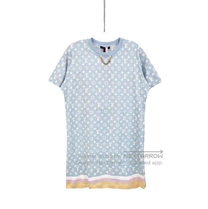Louis Vuitton Louis Vuitton Light Blue Cotton Dress for Women . Size S / US 4 / IT 40 - 1 Thumbnail