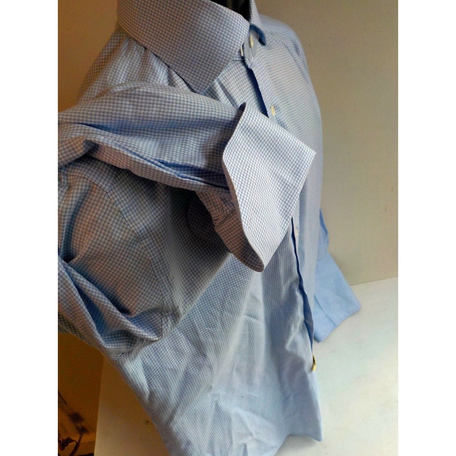 Suitsupply SUITSUPPLY Spread Collar Dress Shirt Blue/White 100% Cotton French Cuff Size 16 Men Size US L / EU 52-54 / 3 - 3 Thumbnail