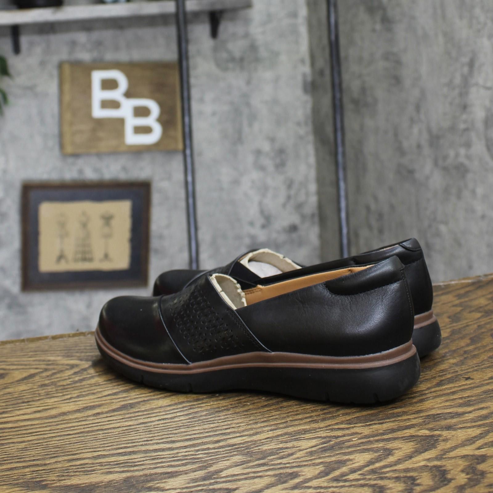 Clarks Nwt Clarks Certina Edge Slip On Leather Loafers Black 9n Size US 9 / IT 39 - 2 Thumbnail