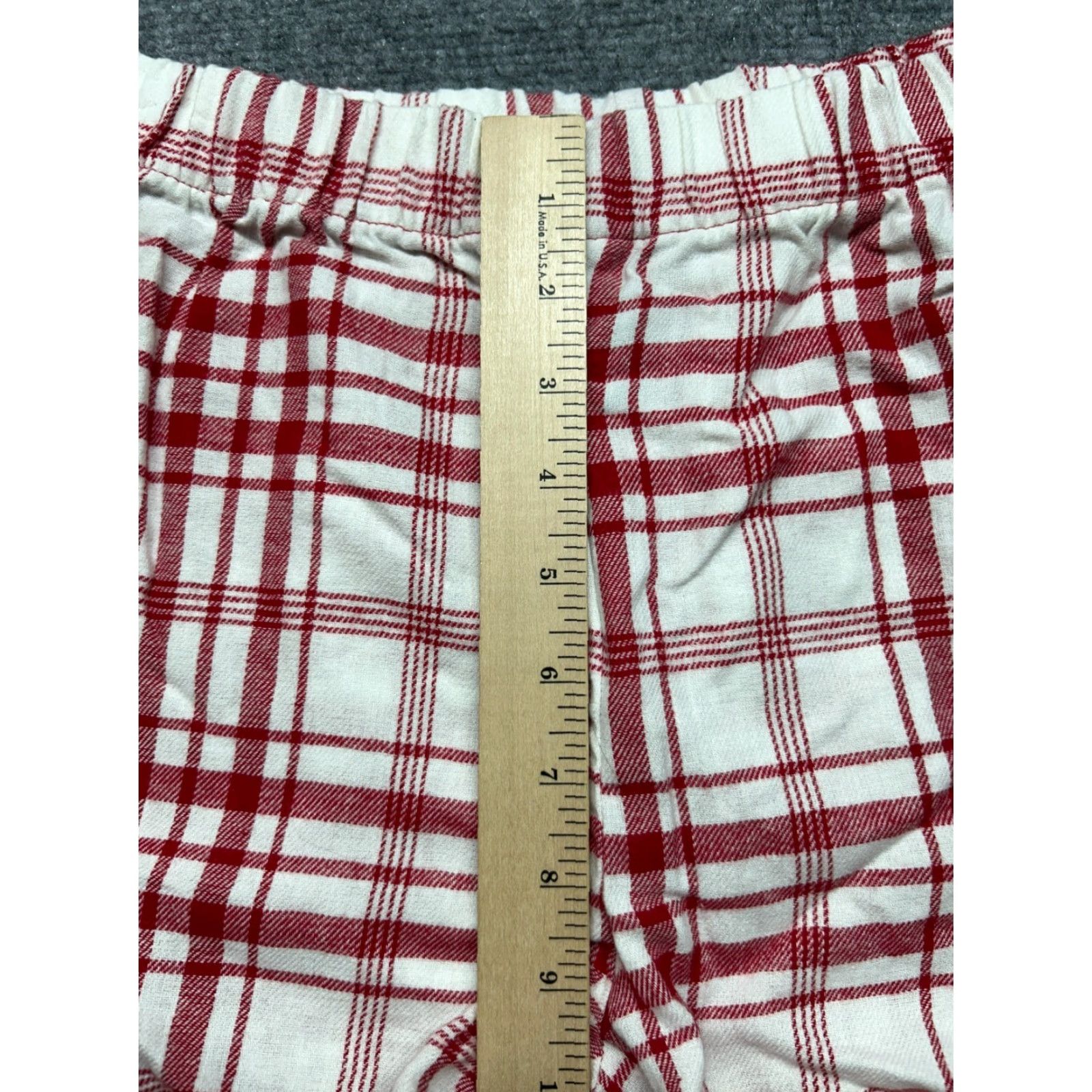 Vintage Ambrielle Shorts Women Small White/Red Plaid Cotton Knit Sleepwear Pajama Size 28" / US 6 / IT 42 - 4 Thumbnail