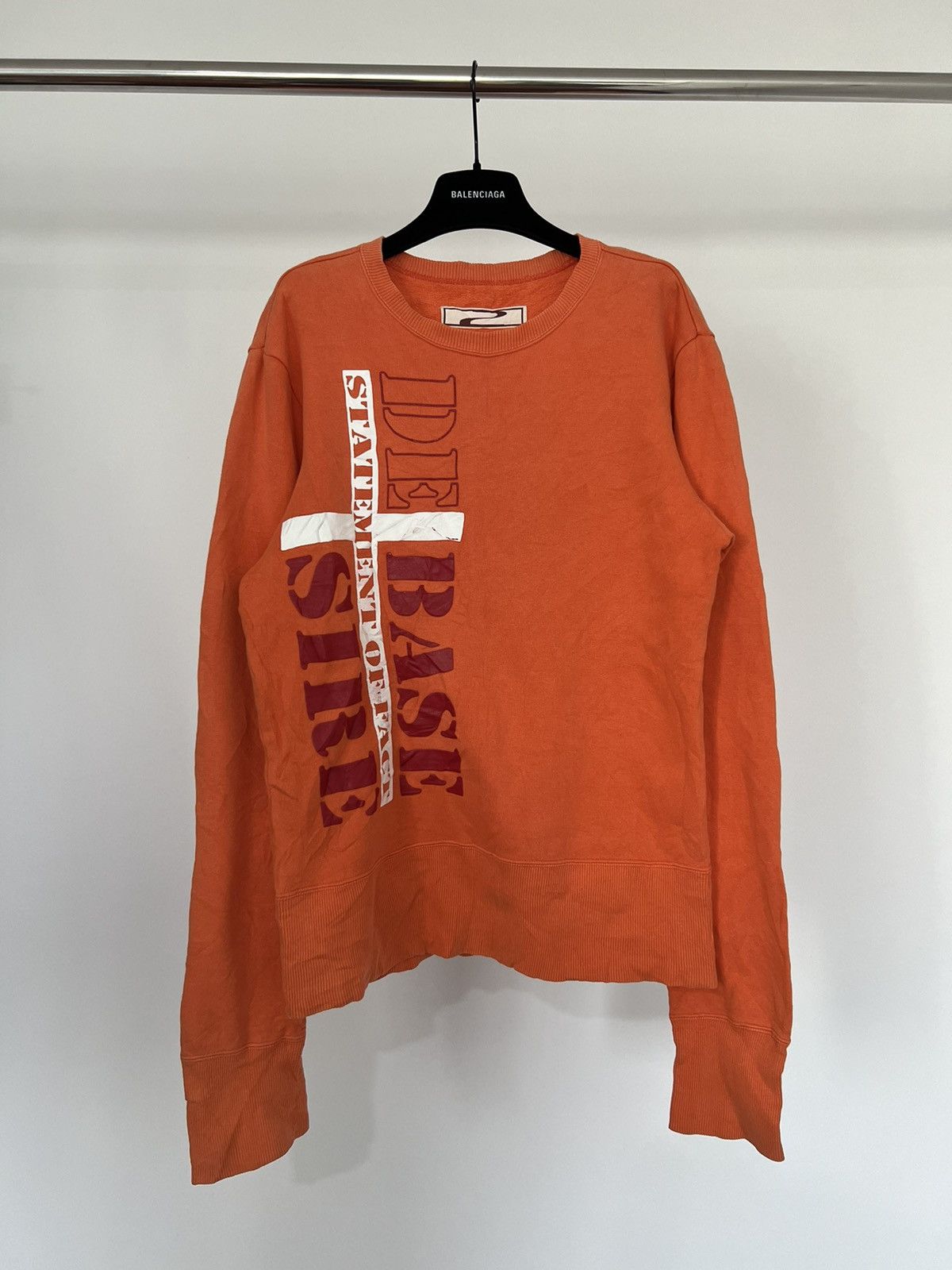 image of Beauty Beast Sweater ‘De/base De/sire’ in Orange, Men's (Size Medium)