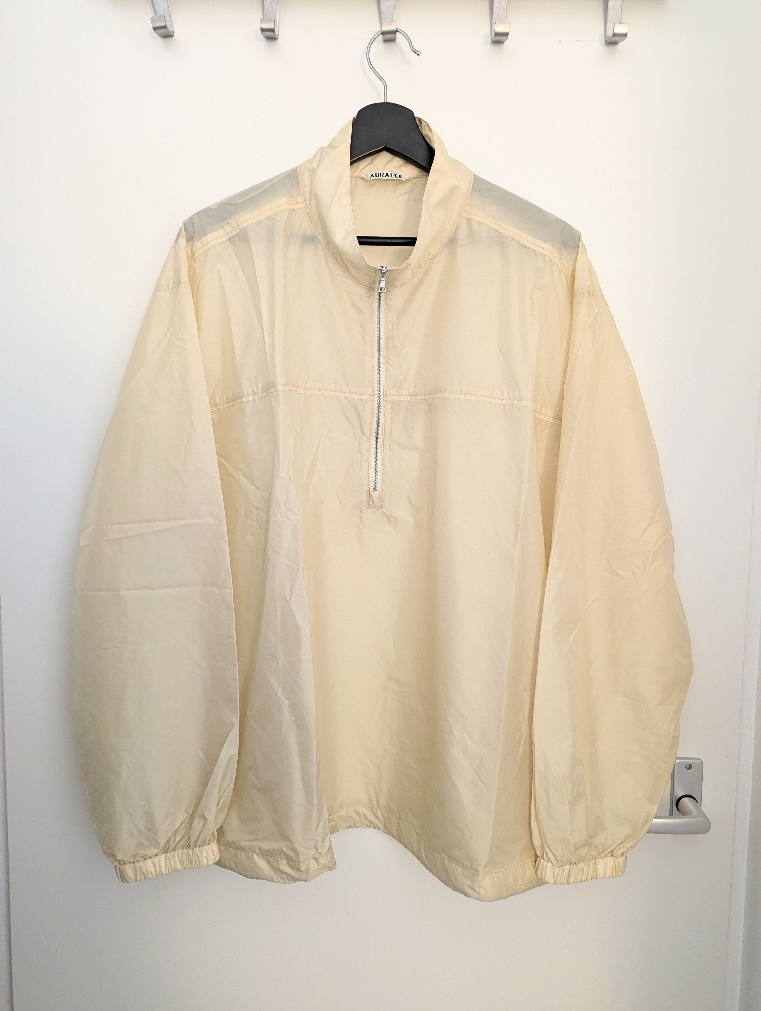 Auralee Yellow Light Nylon Half Zip p/o | Grailed