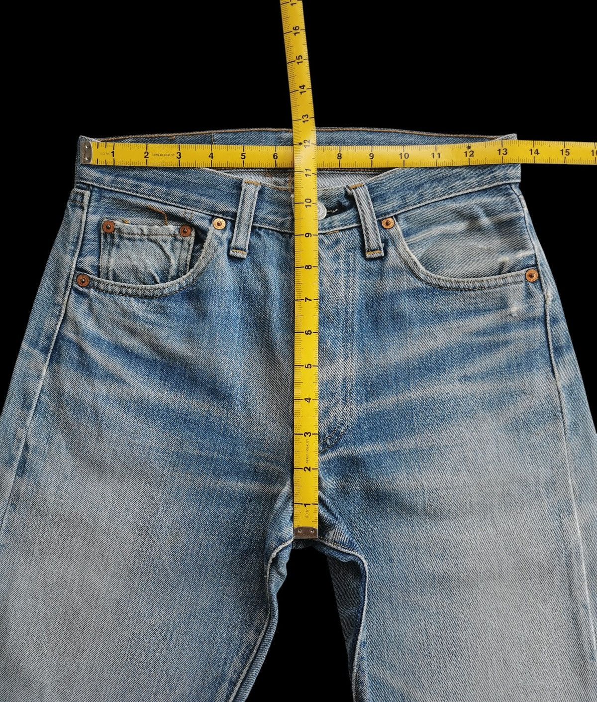 Levi's 70s - 80s Vintage Levis Button Stamp 6 Selvedge Denim Jeans Size US 27 - 12 Thumbnail