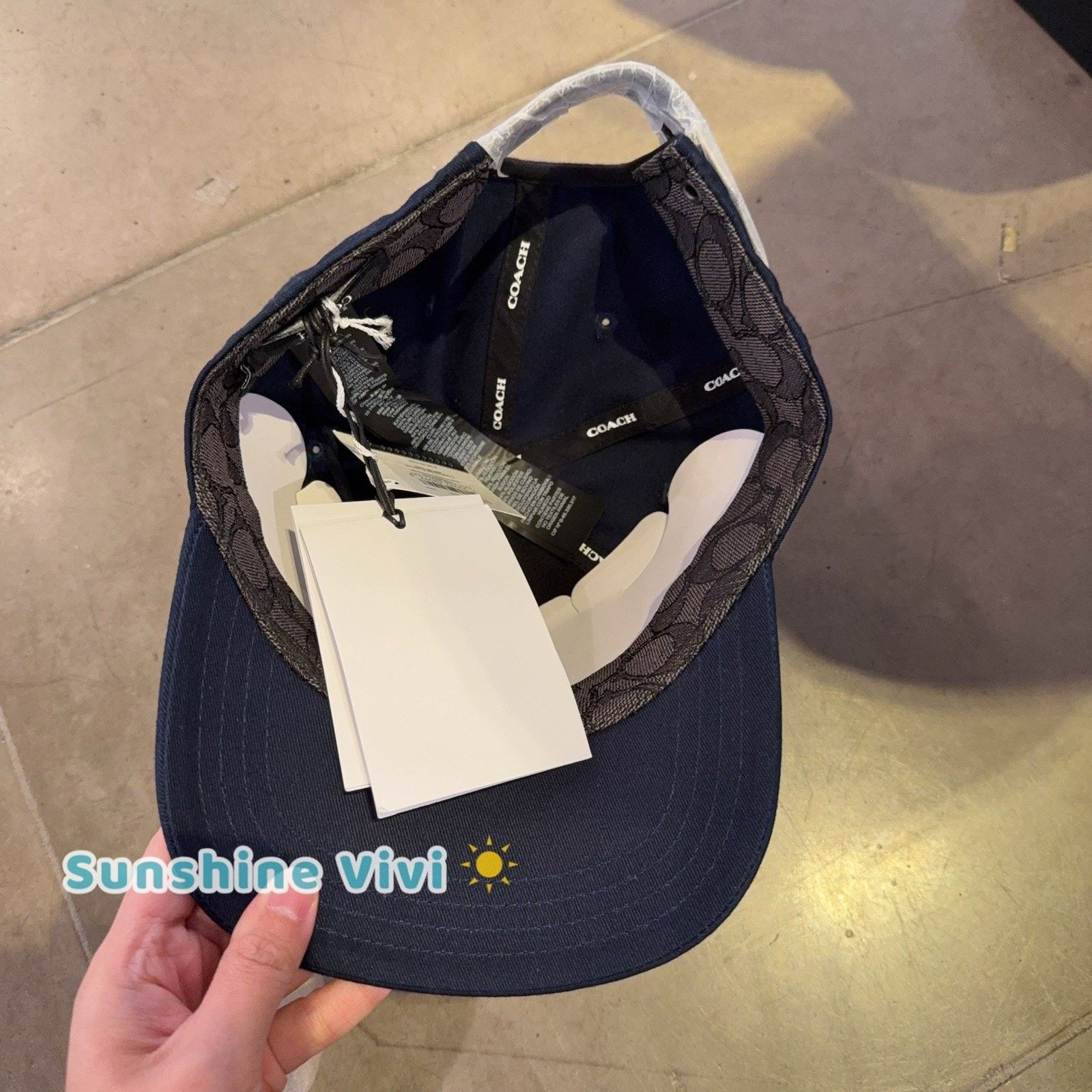 Coach NWT Coach Embroidered Baseball Hat Unisex CH409 Navy Size ONE SIZE - 6 Thumbnail