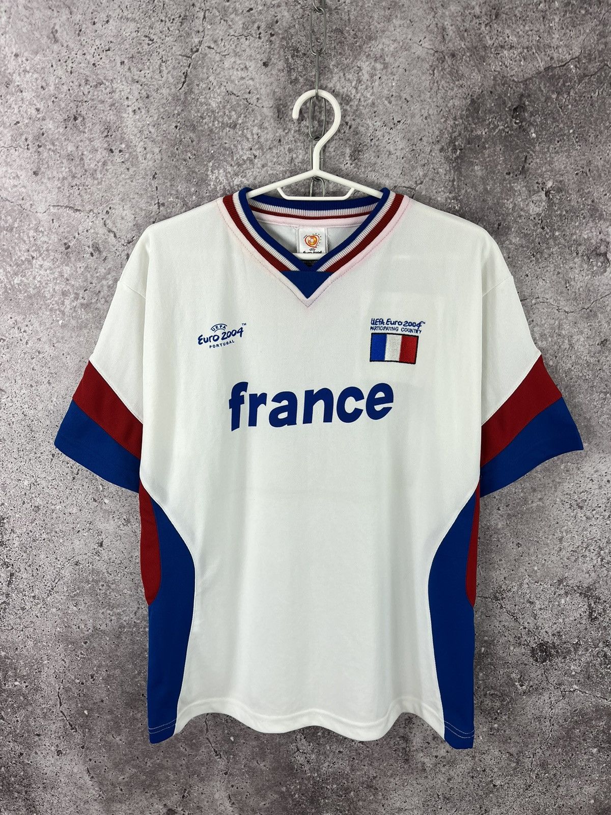 Vintage FRANCE UEFA EURO 2004 Futbol Football Soccer Jersey L White Size US L / EU 52-54 / 3 - 1 Thumbnail