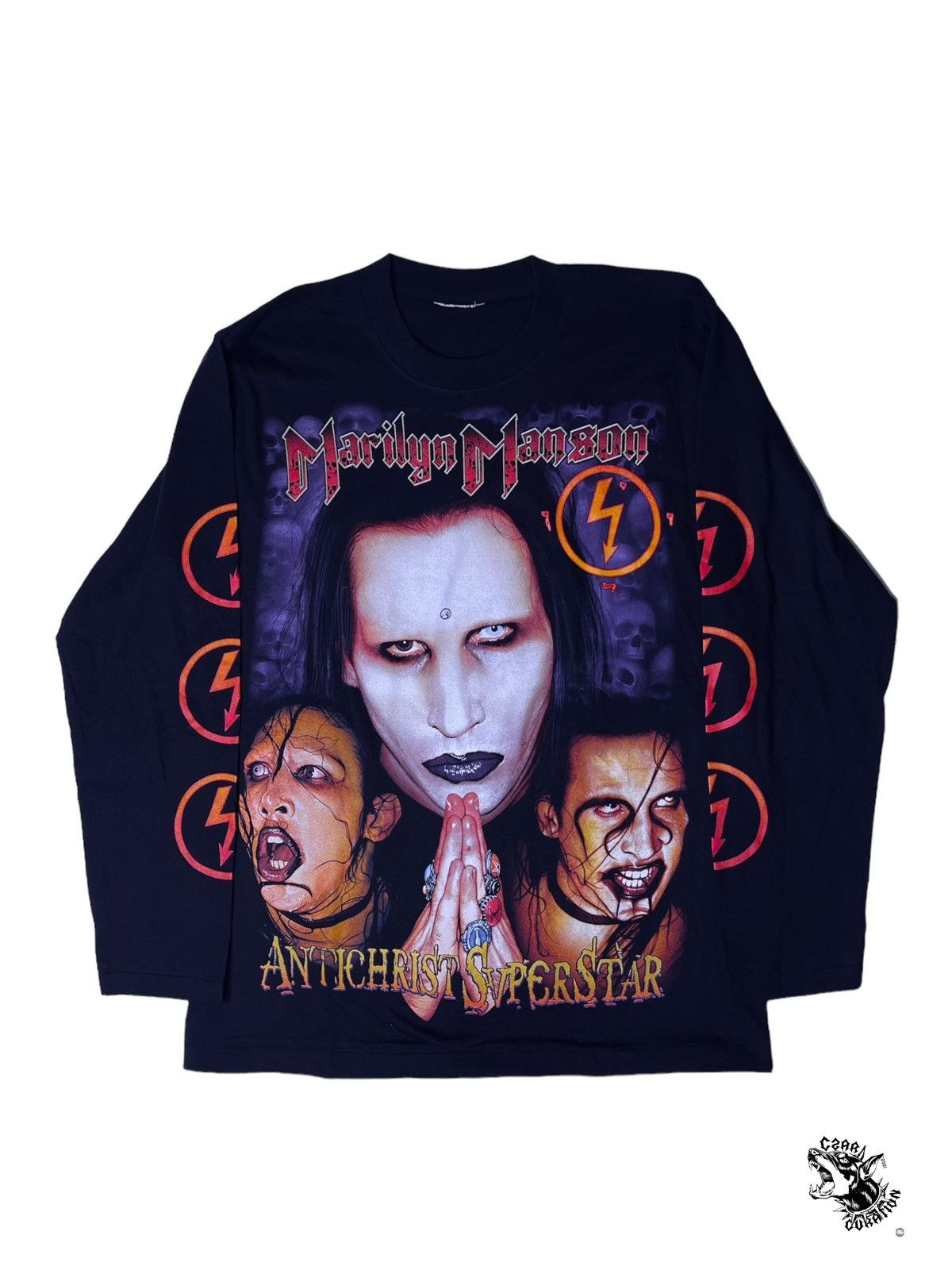 image of Rock T Shirt Marilyn Manson Anti Christ Longsleeve in Black, Men's (Size XL)