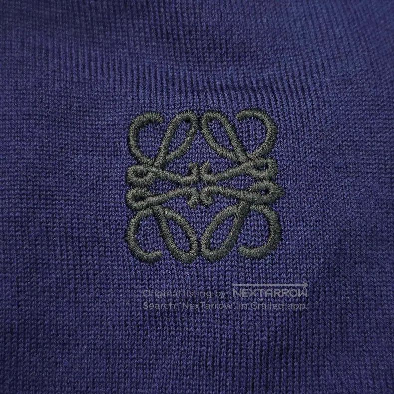 Loewe Loewe Black and blue embroidered logo irregular hem wool c Size XS / US 0-2 / IT 36-38 - 7 Thumbnail