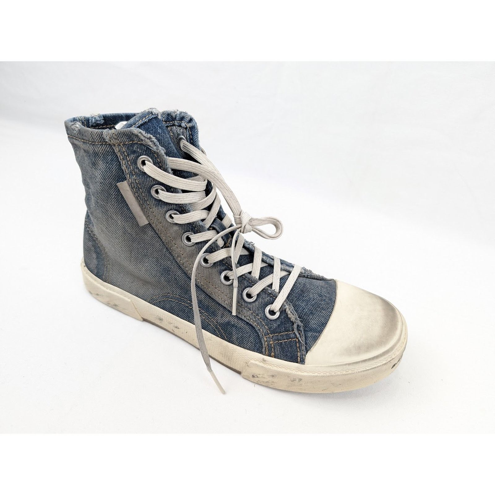 Balenciaga o1rshd1 Q:2 / 90'S Paris High-Top Sneakers in Denim Blue Size US 13 / EU 46 - 2 Thumbnail