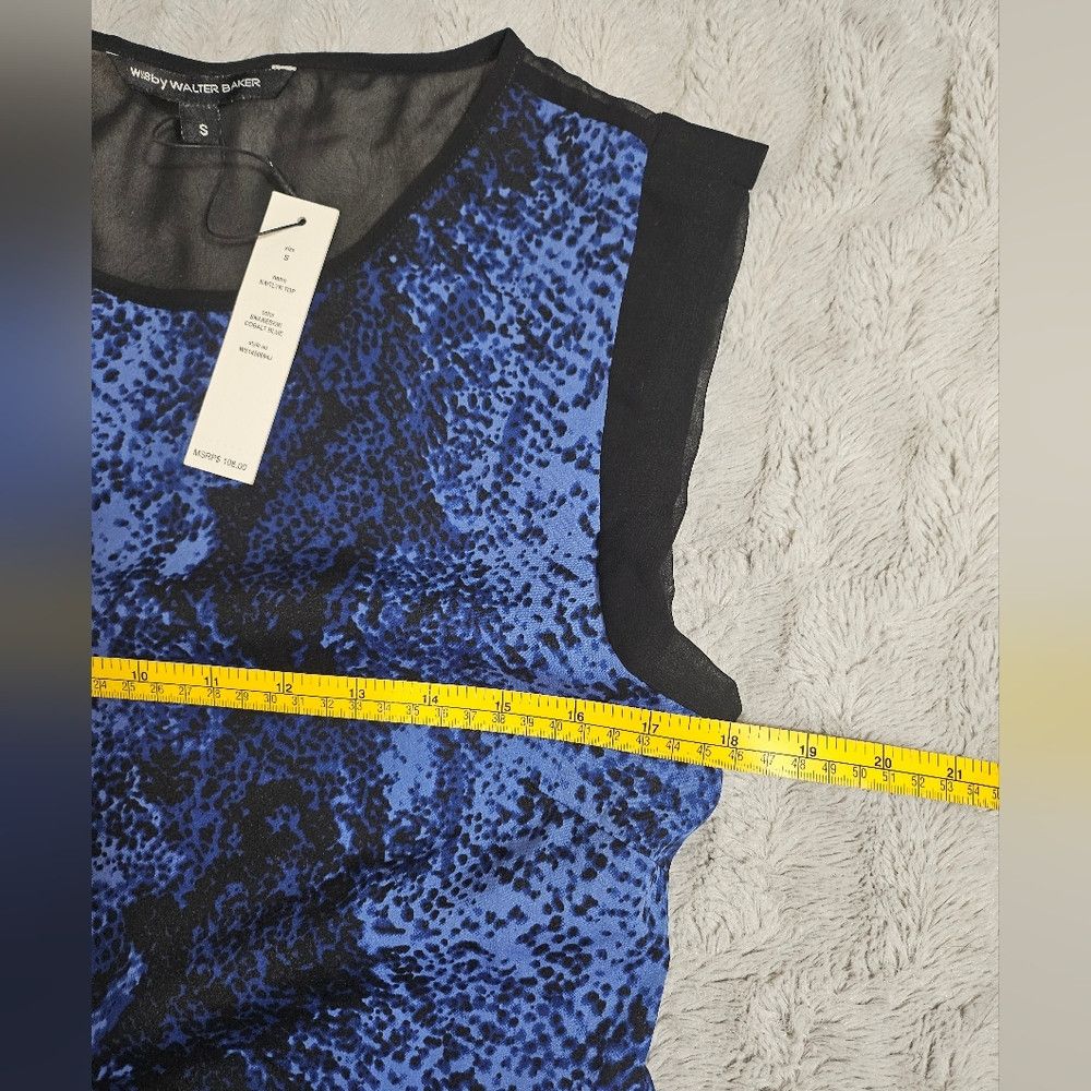 Walter Steiger NEW W118 Walter Baker Snake Print Blue Blouse Small Size S / US 4 / IT 40 - 4 Thumbnail